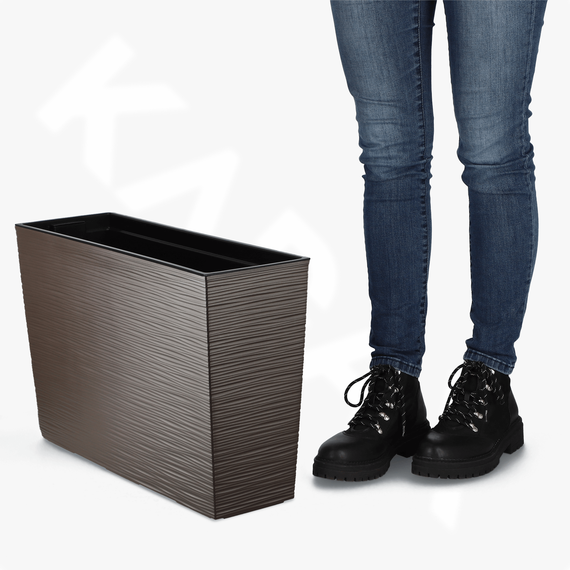 Donica ogrodowa Sorbo dłuto 56 x 19 cm, mokka