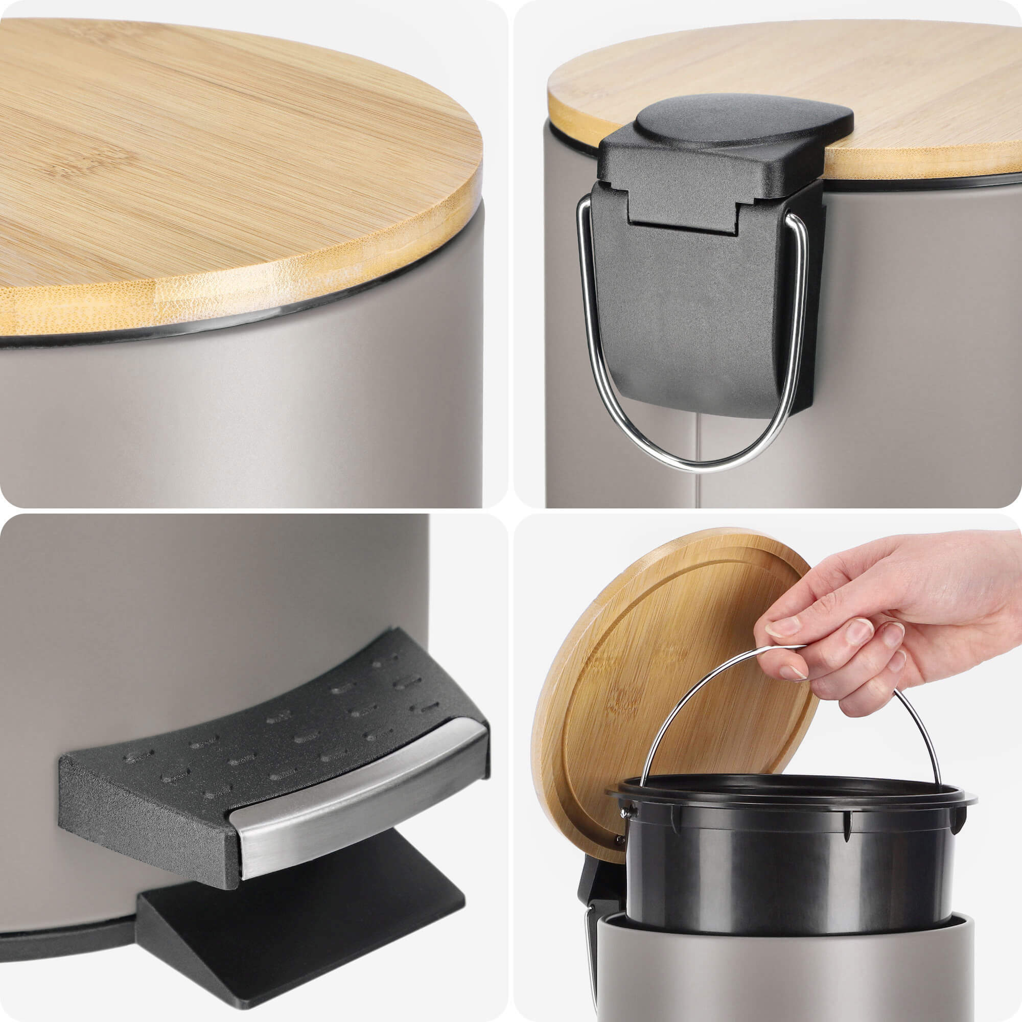 Kosz łazienkowy Linter beżowy, 3L