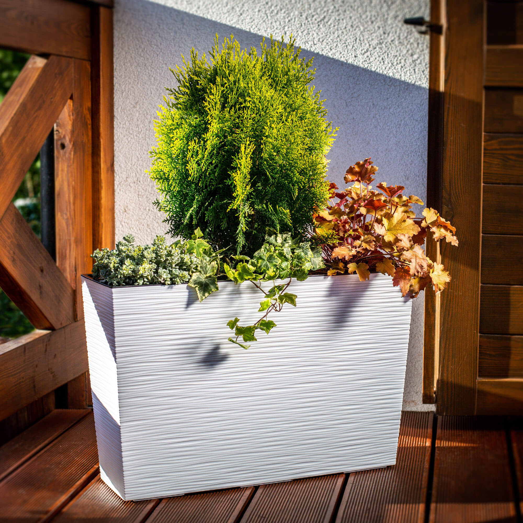 Donica ogrodowa Sorbo dłuto 56 x 19 cm, biały