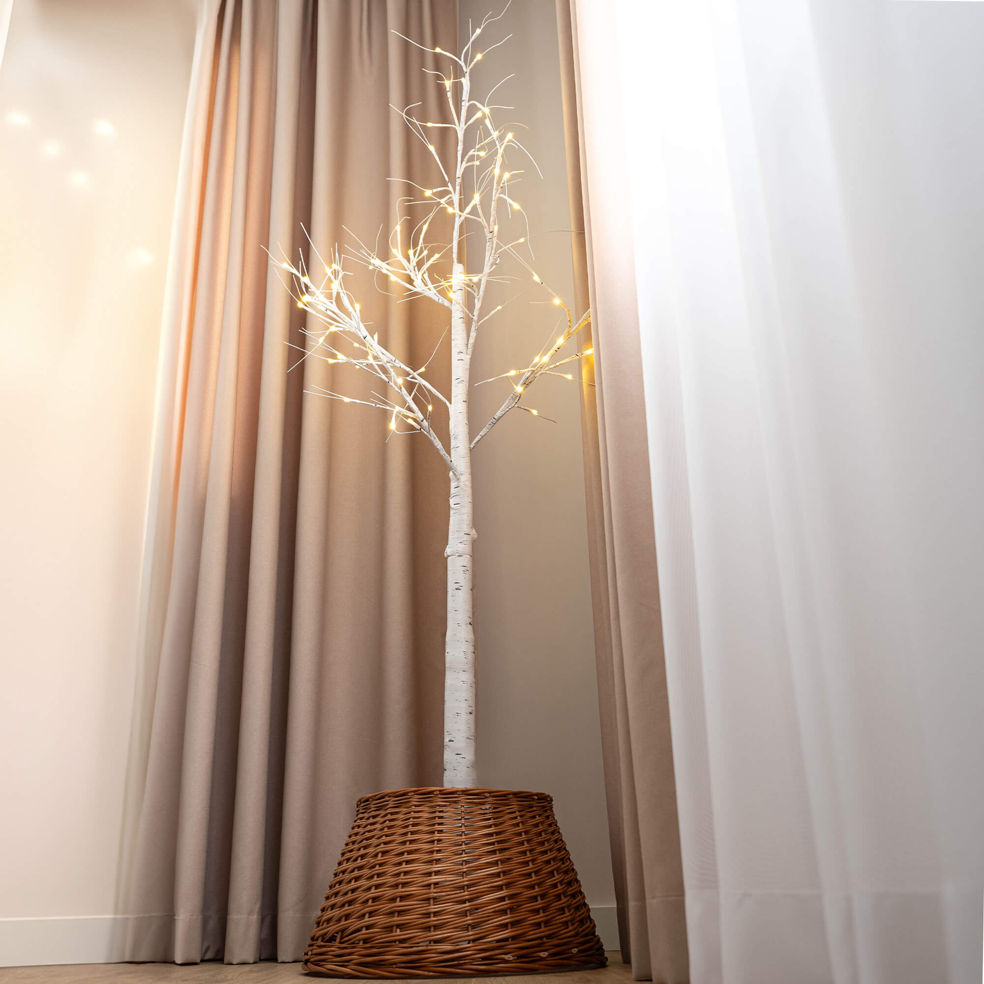 Osłona wiklinowa choinkowa naturalna Aliano 46.5cm jasna