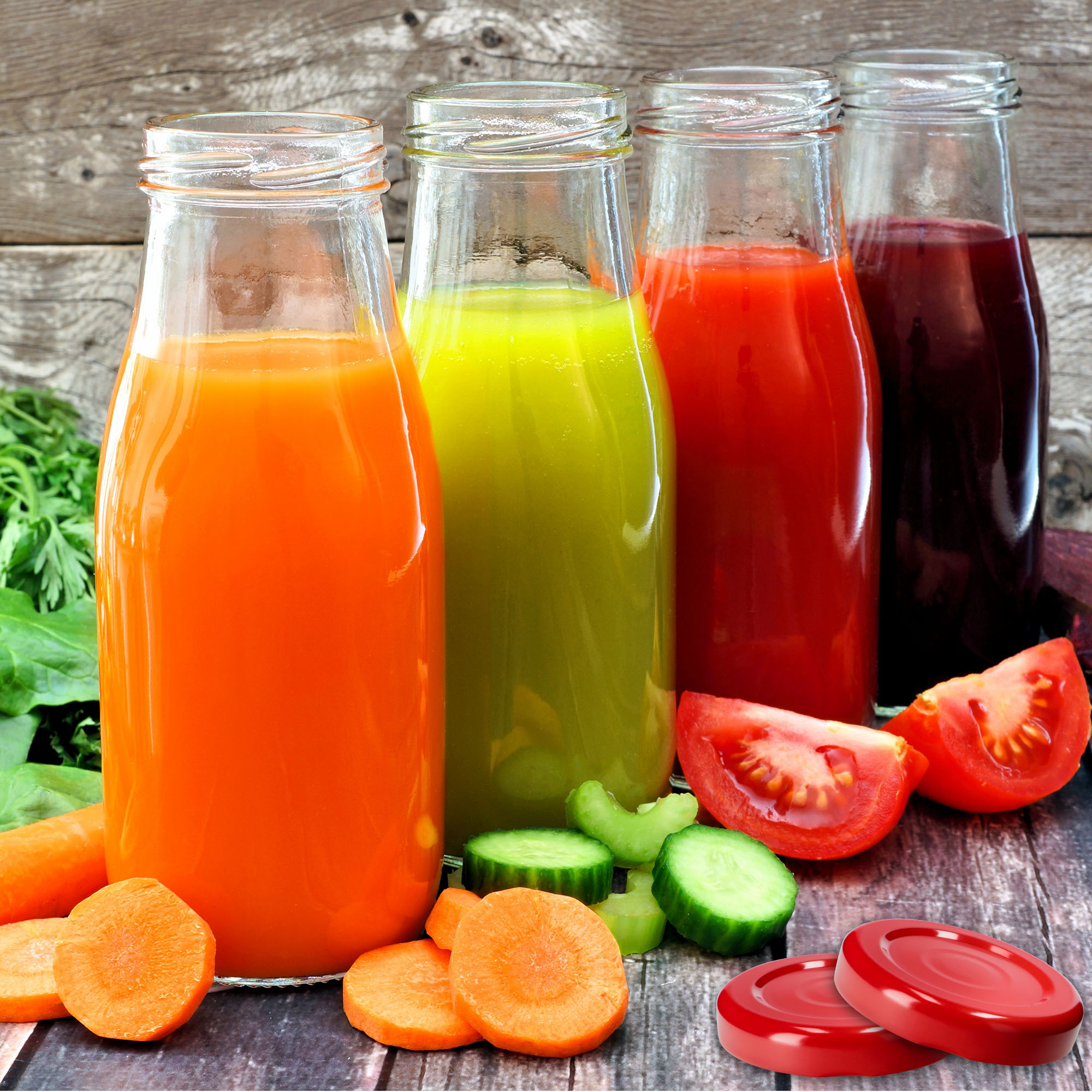 Metalowe wieczka do słoików i butelek 200szt fi 38mm czerwone