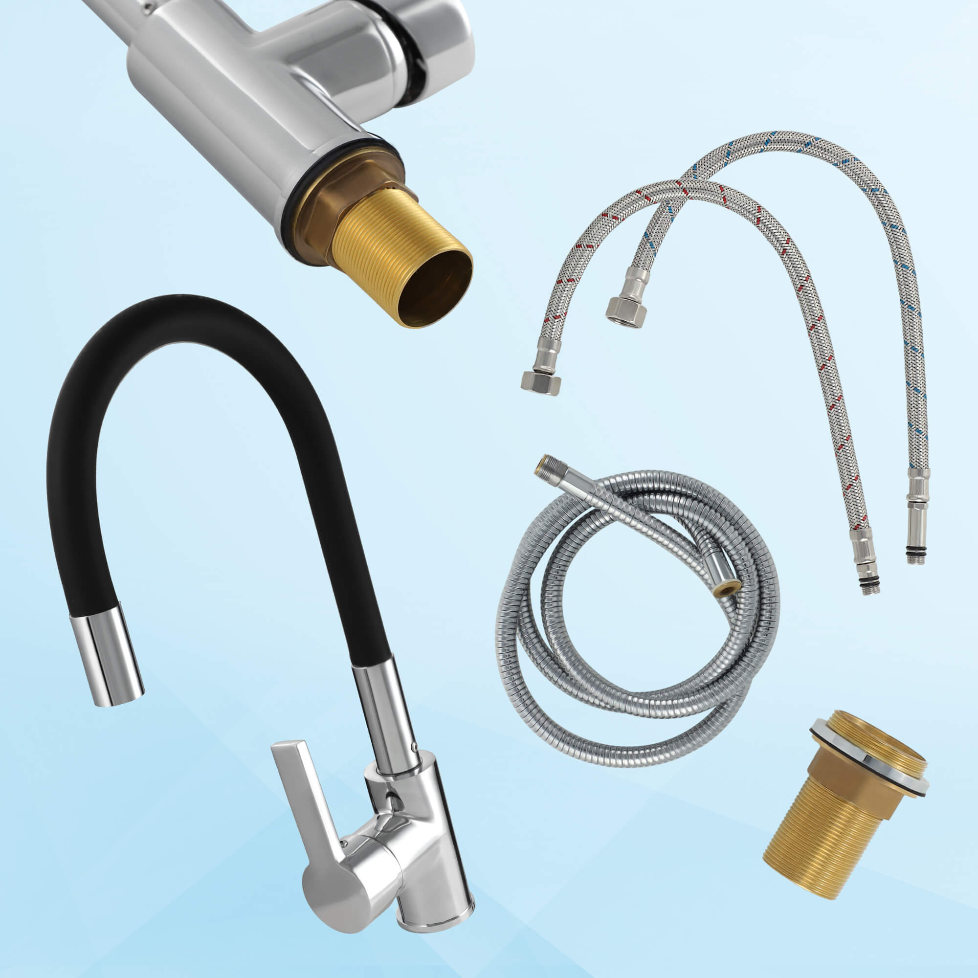 Bateria kuchenna Gospo Flex stojąca, czarna