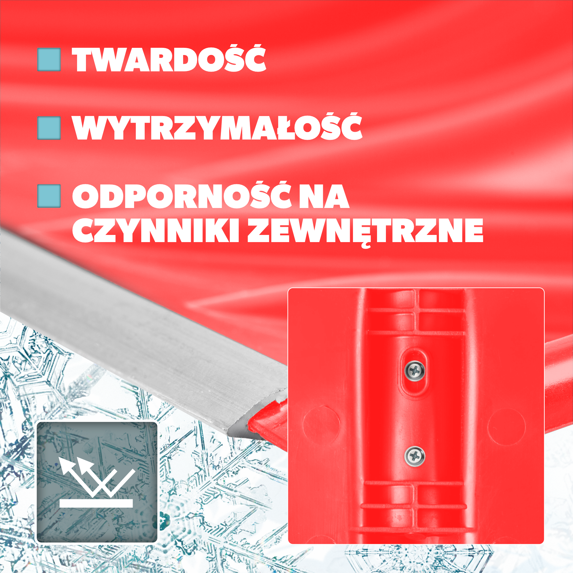 Zestaw do odśnieżania śniegu niebieski + szufla czerwona