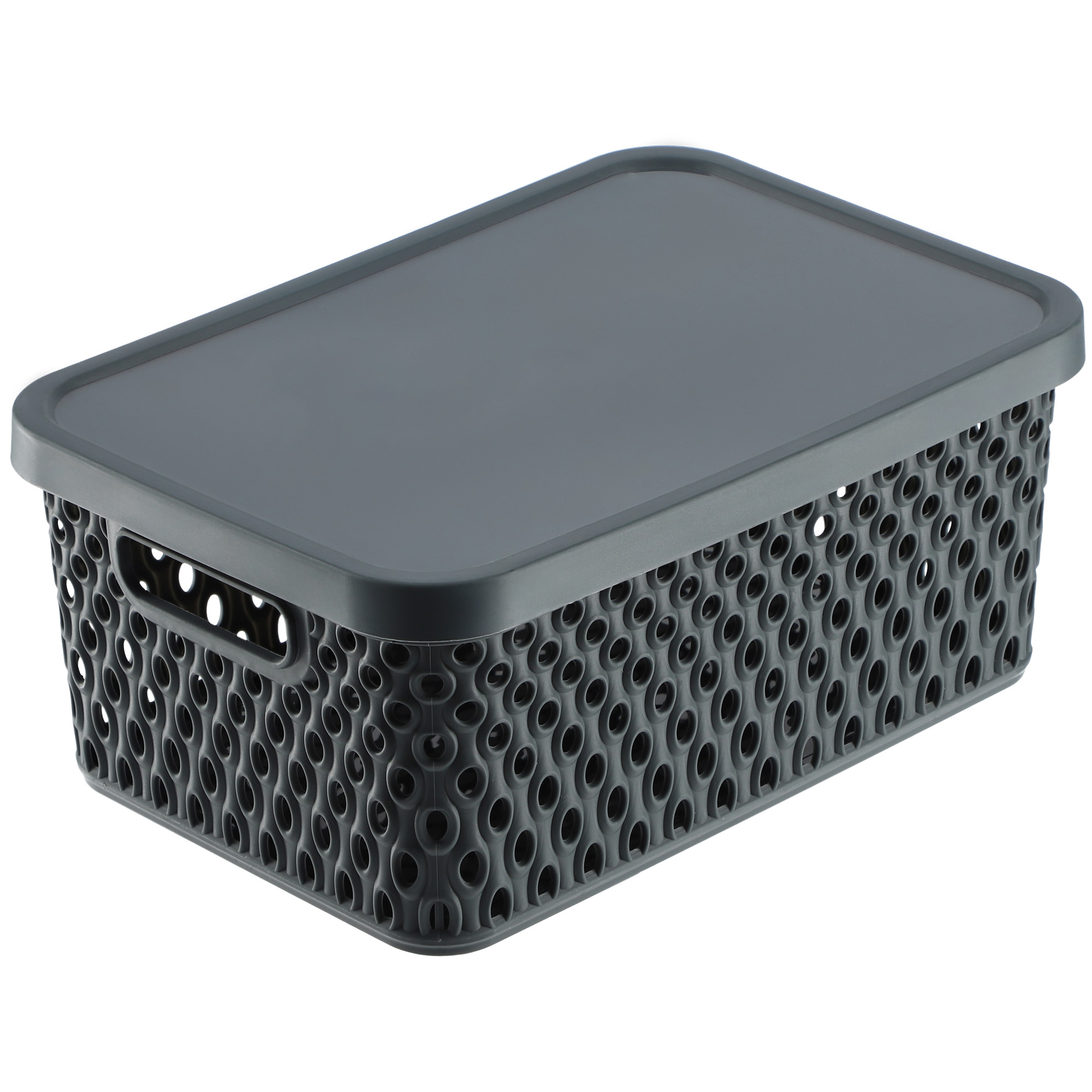 Koszyk z pokrywą do przechowywania Pau 4,5L szary