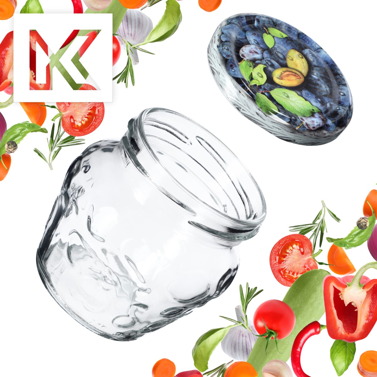 Słoiki Kemi 200ml 50szt 66mm + wieczka "Śliwki"