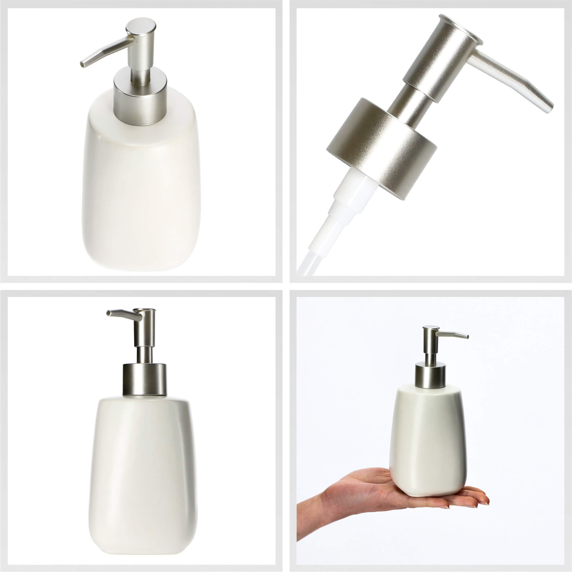 Zestaw dozownik na mydło + kubek łazienkowy, biały