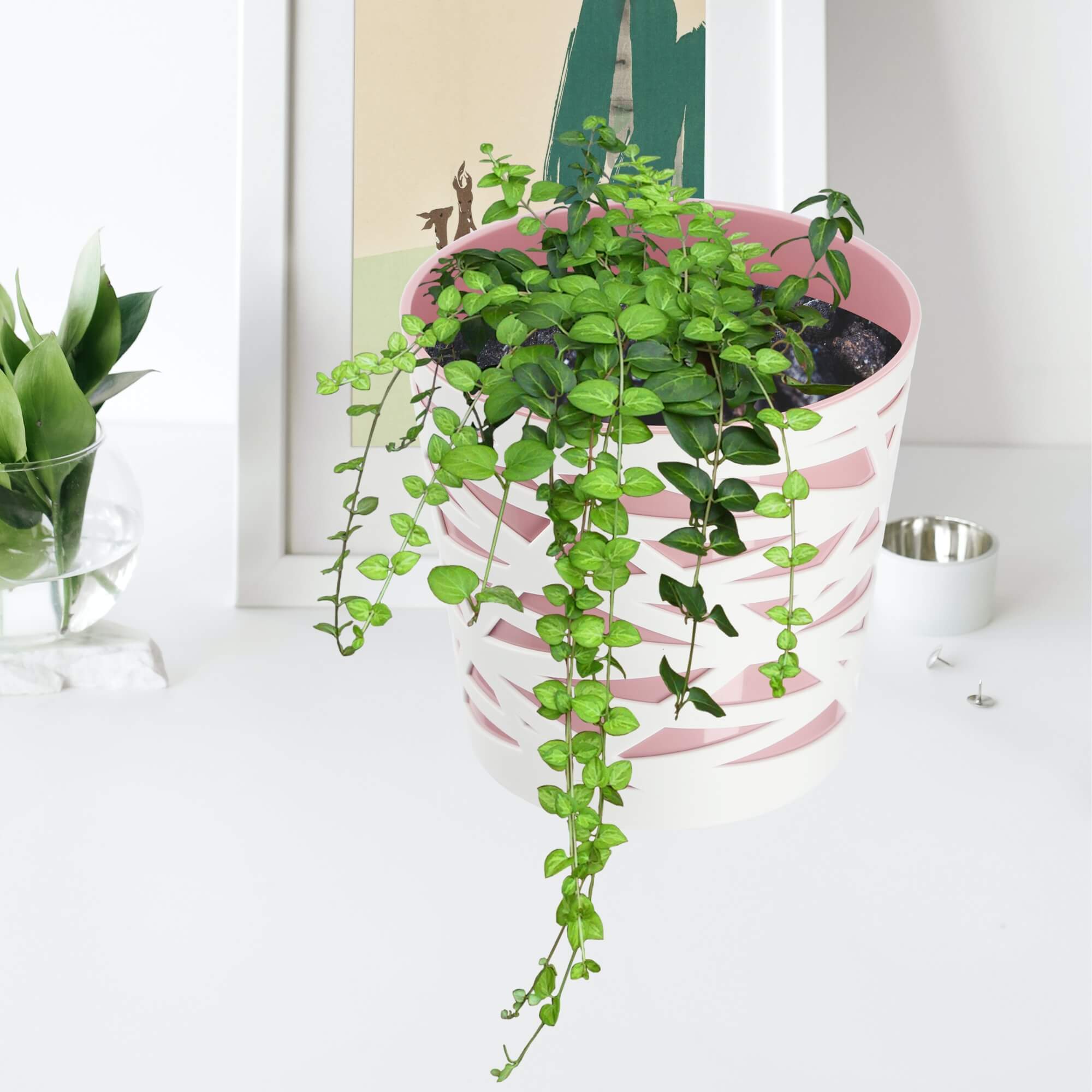 Doniczka z wkładem Rusio 19 cm, różowa