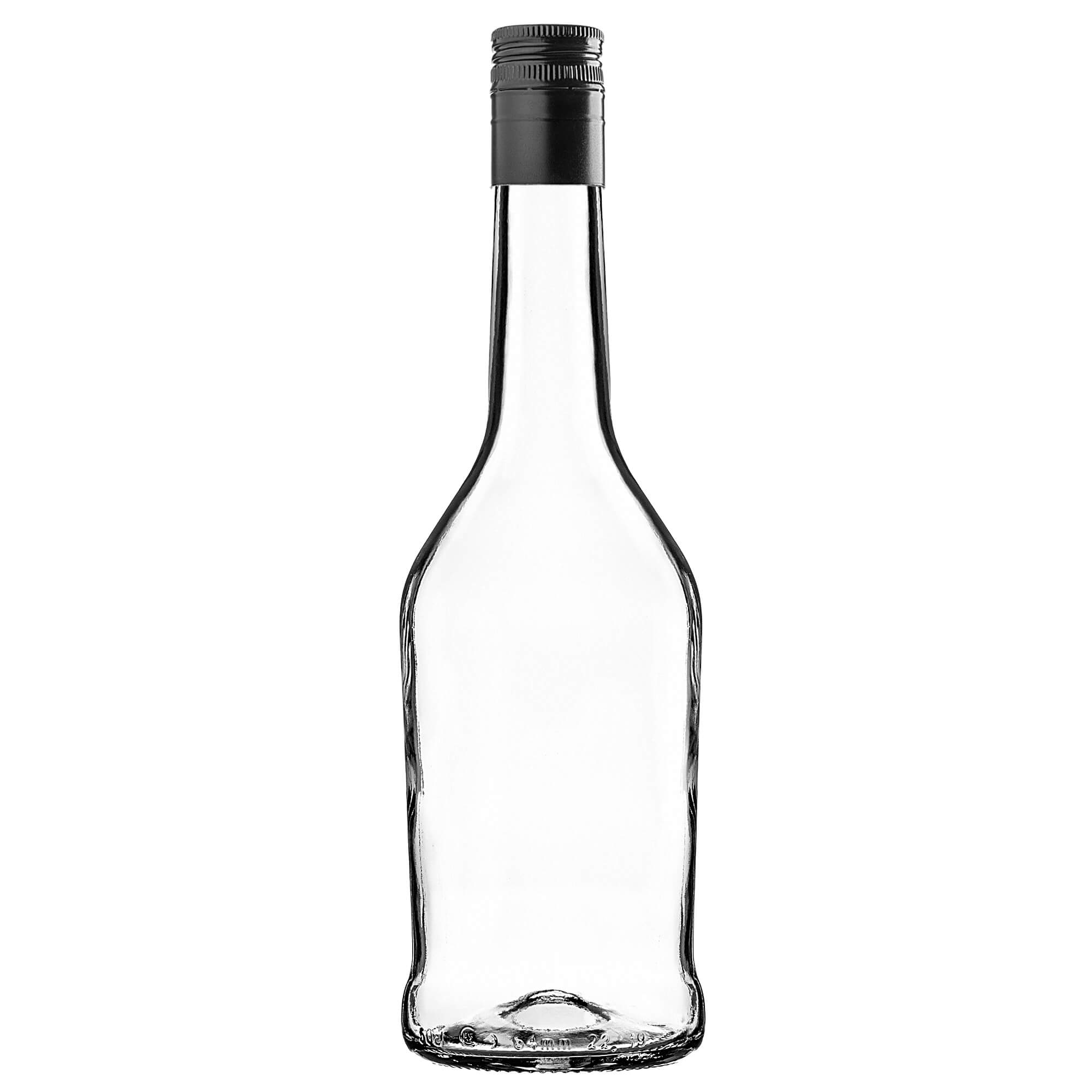 Szklana butelka na nalewkę Loiret 500ml z długą czarną zakrętką 1 szt.