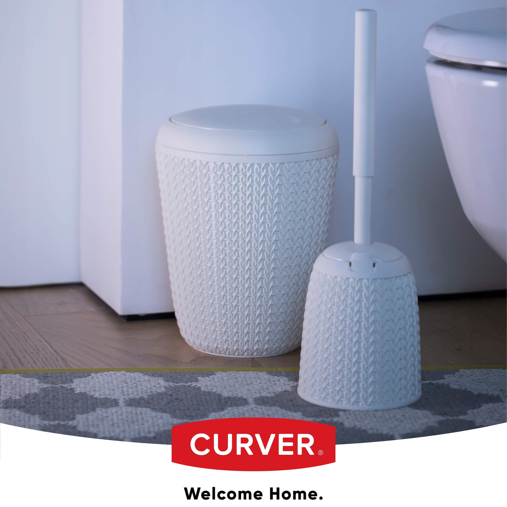 Kosz na śmieci Curver Knit 6L, kremowy