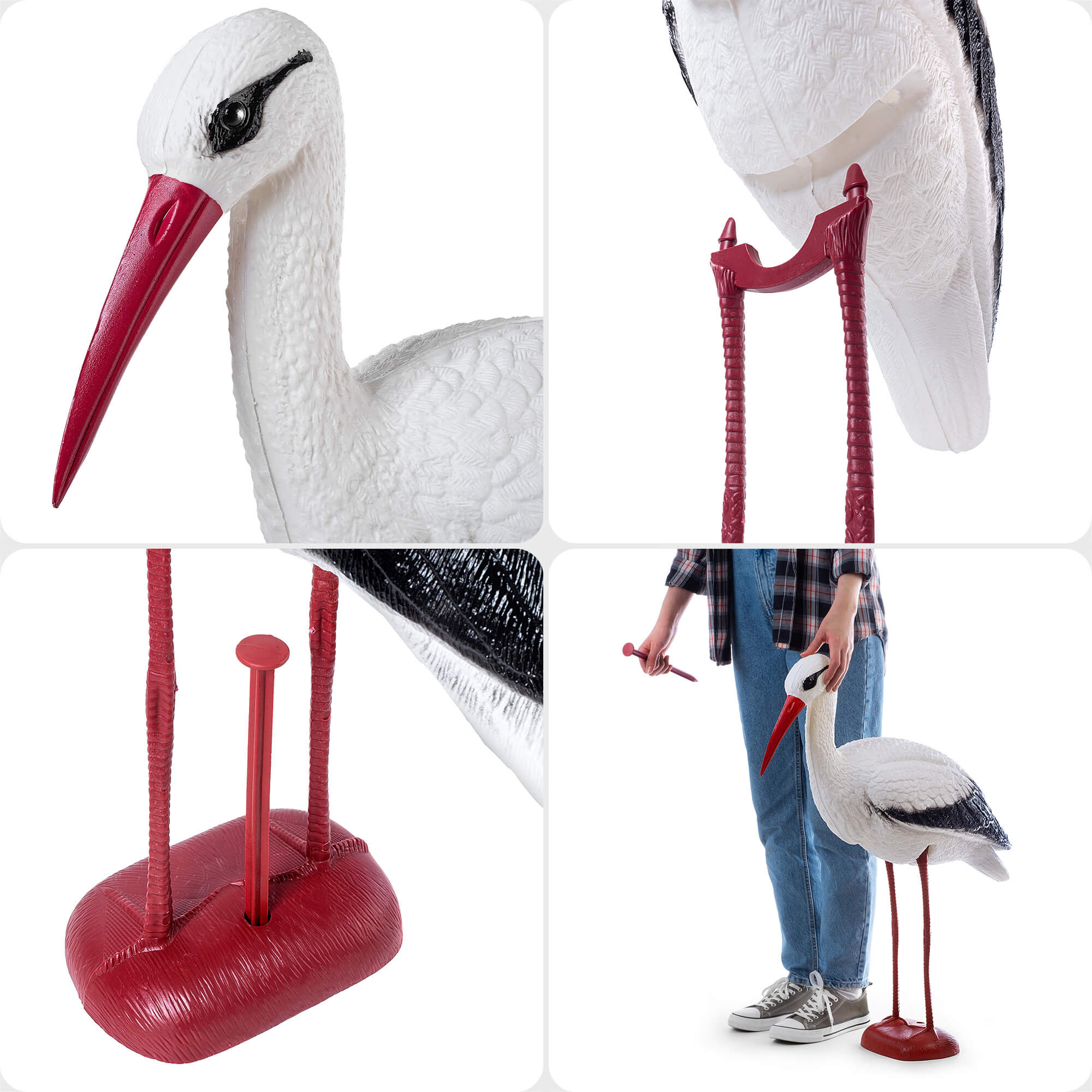 Figurka bocian dekoracja ogrodowa