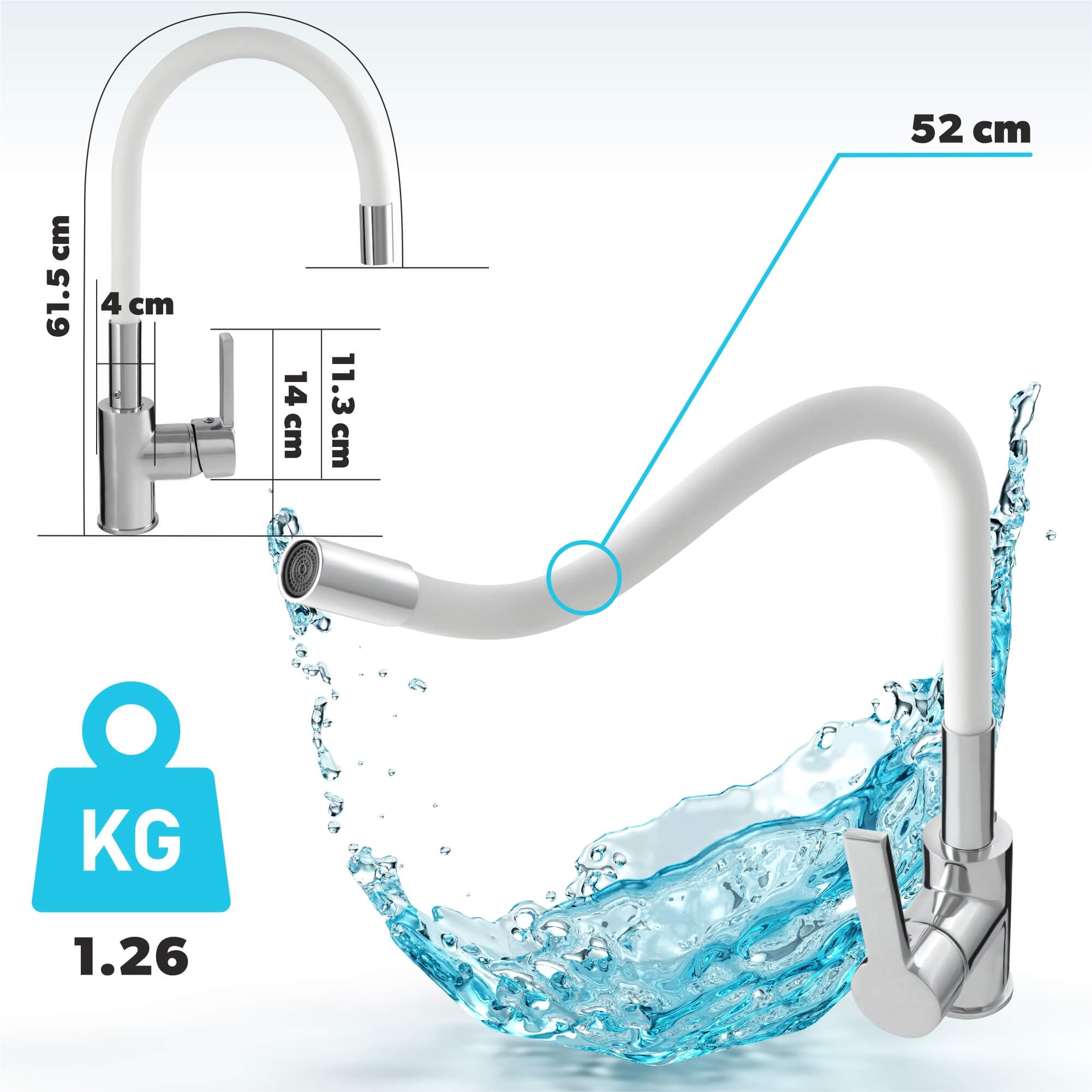 Bateria kuchenna Gospo Flex stojąca, biała