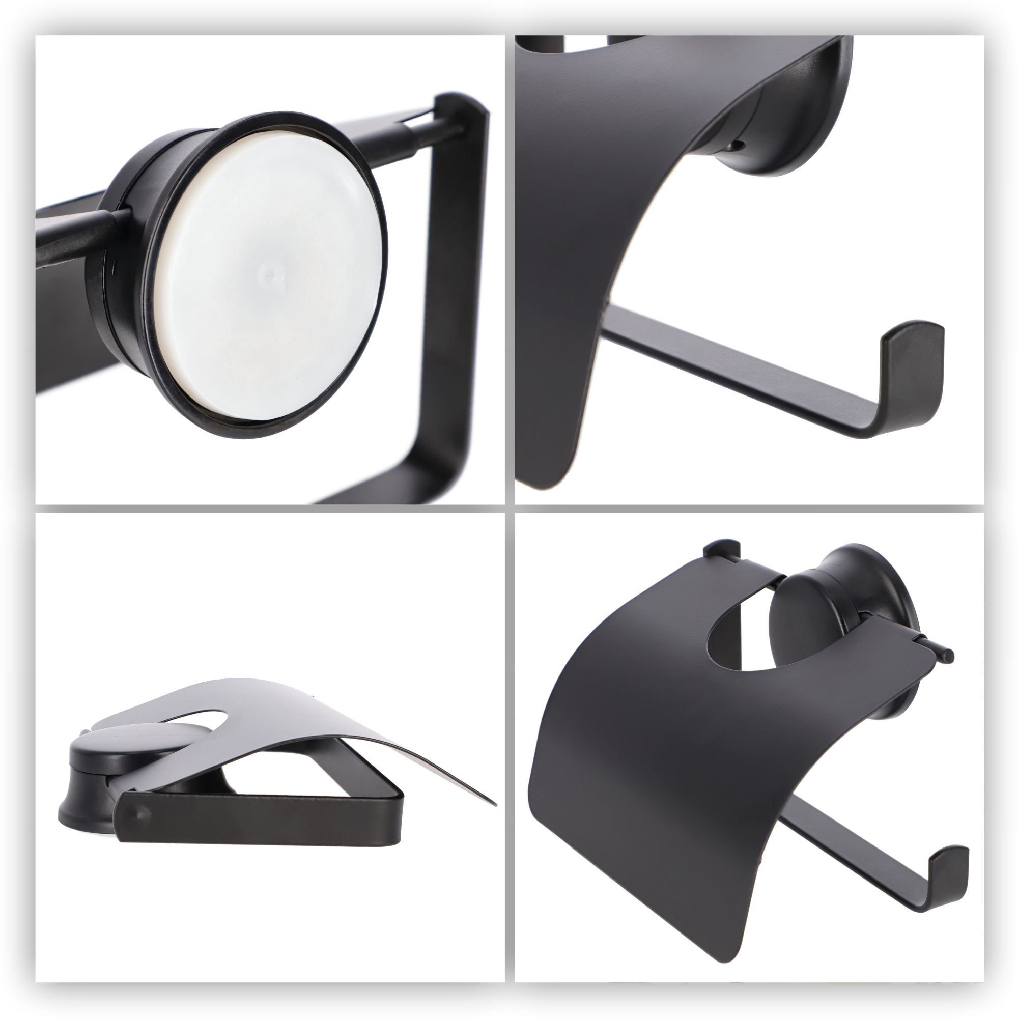 Stalowy uchwyt na papier toaletowy, czarny