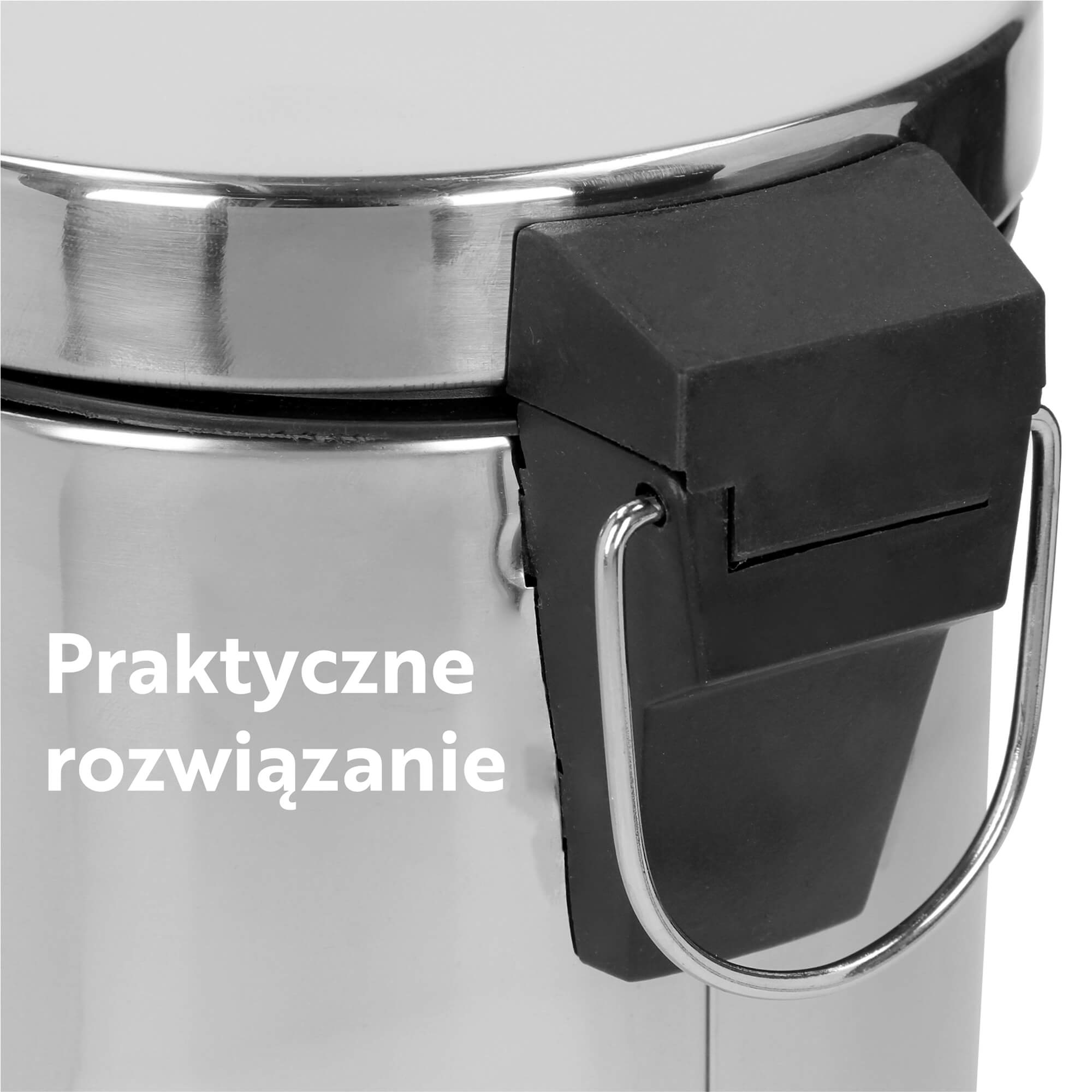 Stalowy kosz na śmieci otwierany na pedał 3L