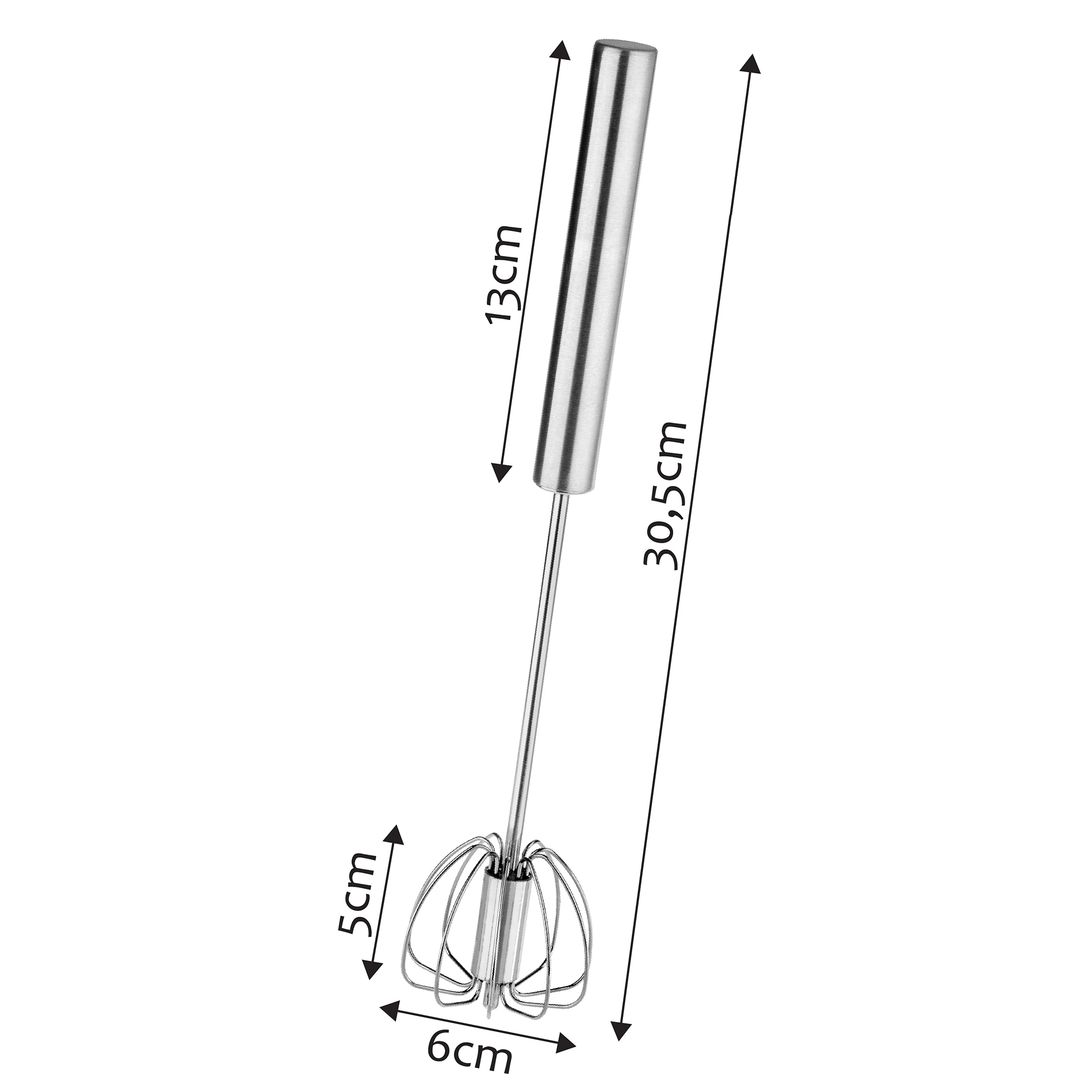 Stalowy obrotowy ubijak do piany Agra 31 cm