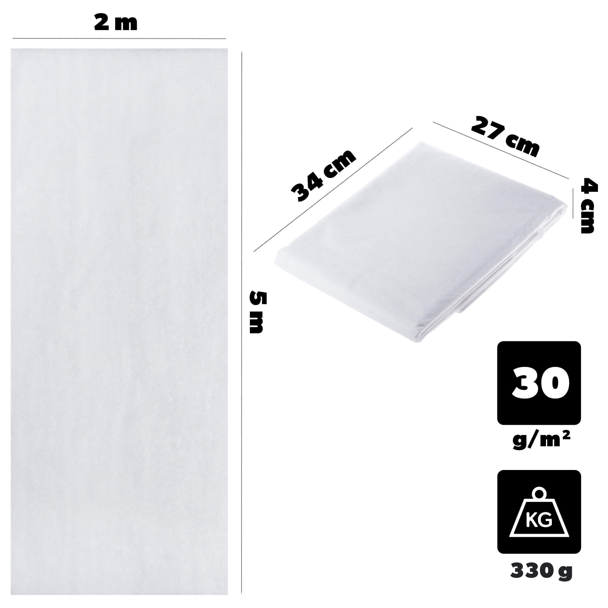 Agrowłóknina ogrodowa Cravant zimowa 2 x 5 m 30 g/m² biała