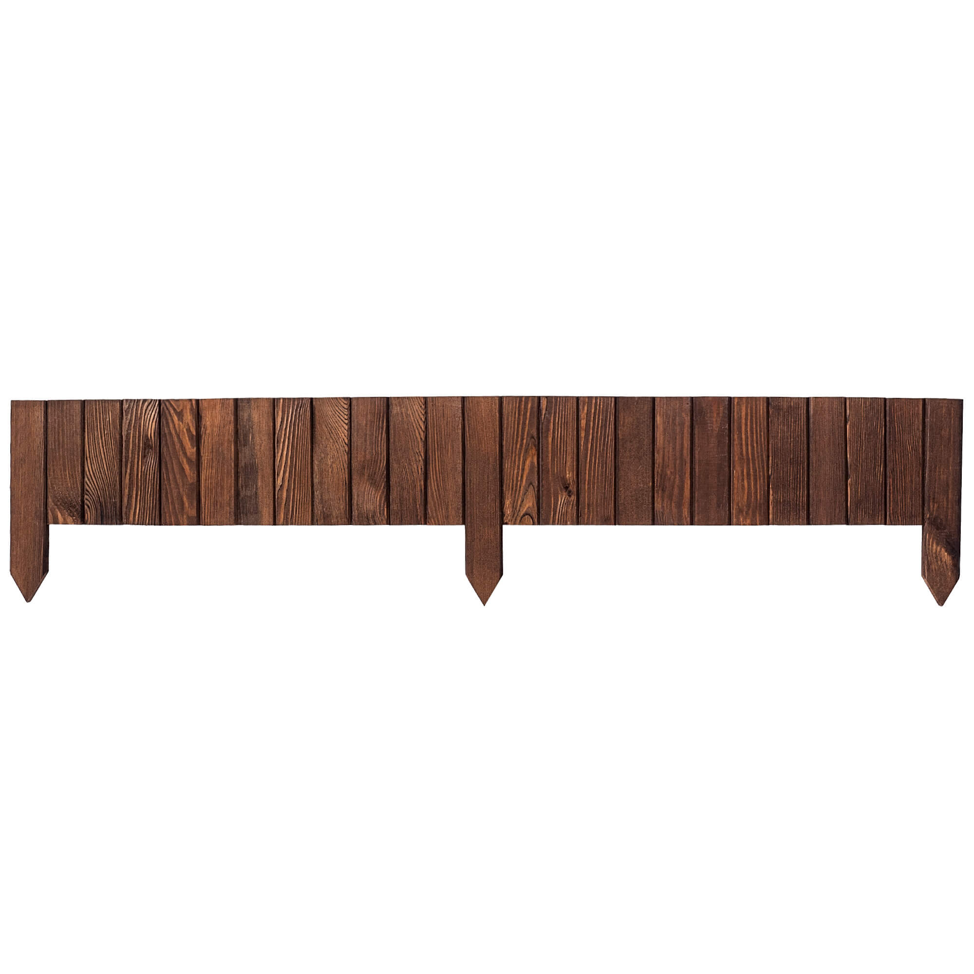 Płotek drewniany rollborder Ansjo obrzeże 115 x 15 cm brązowy