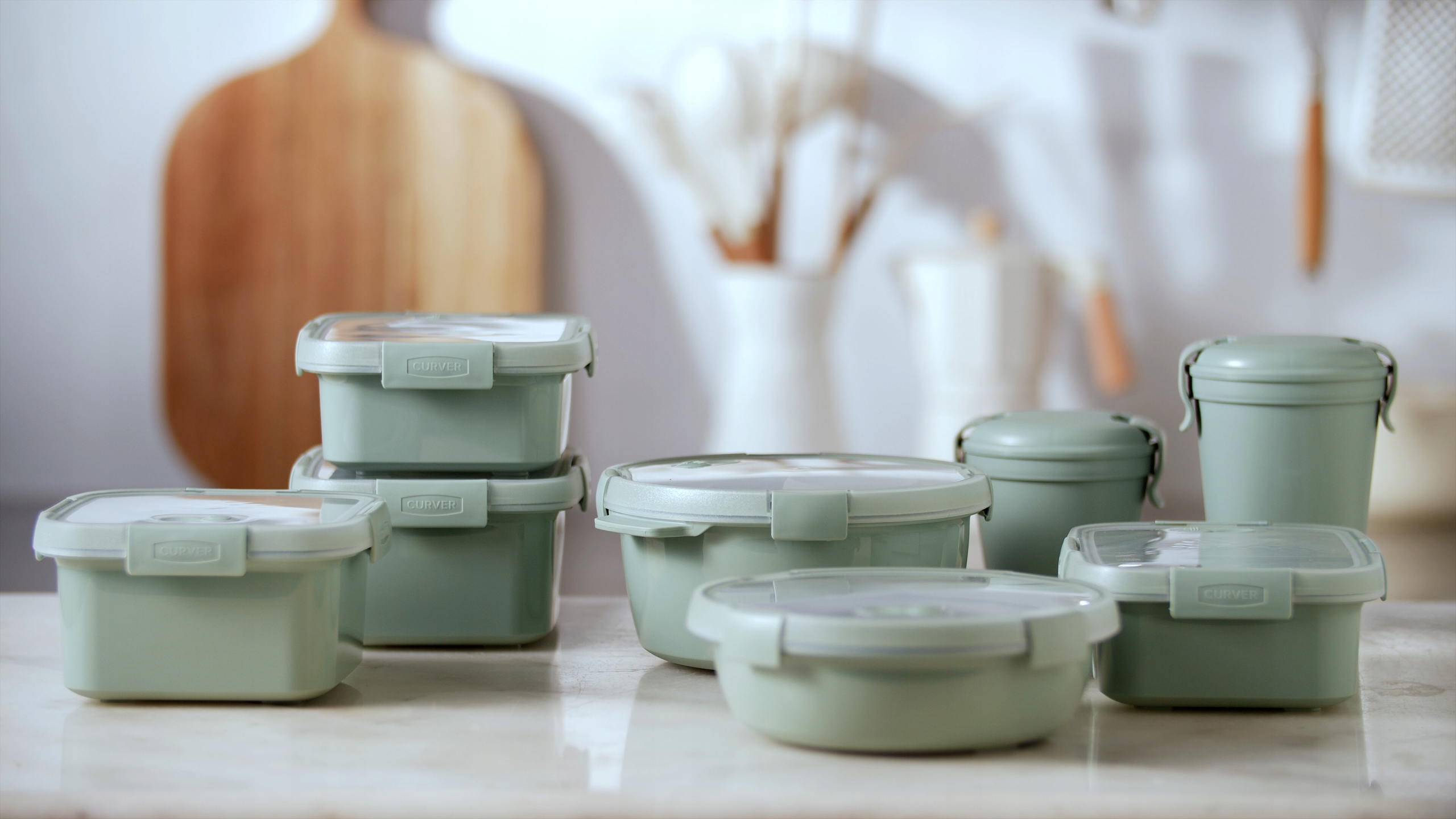 Pojemniki na żywność Curver Eco zielone 4 szt.