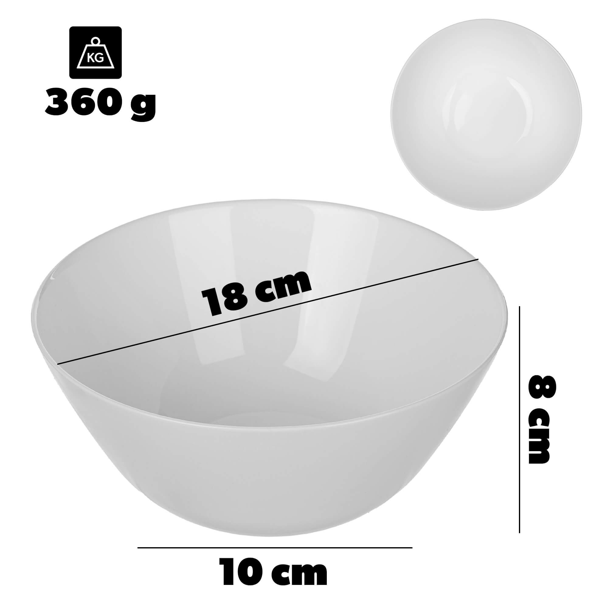 Salaterka szklana Datena 18 cm biała 1 szt.