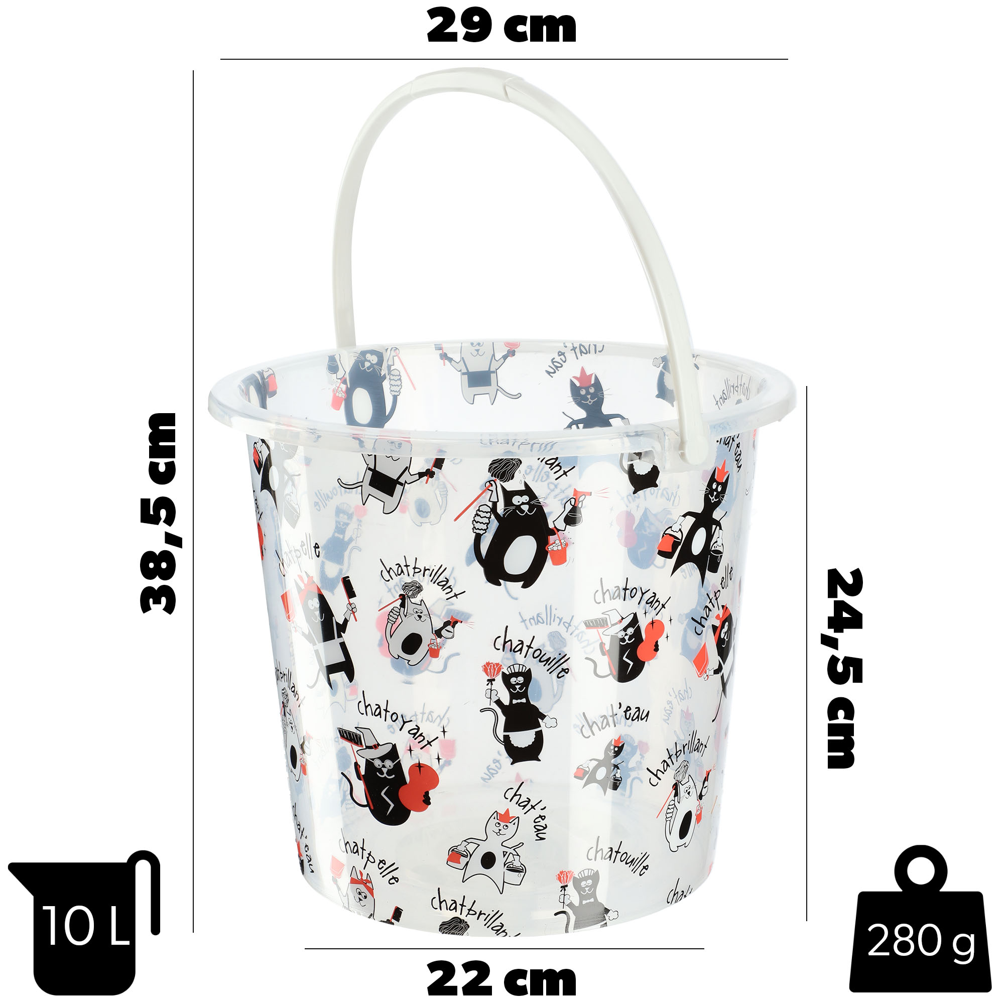 Wiadro plastikowe Ars 10L koty