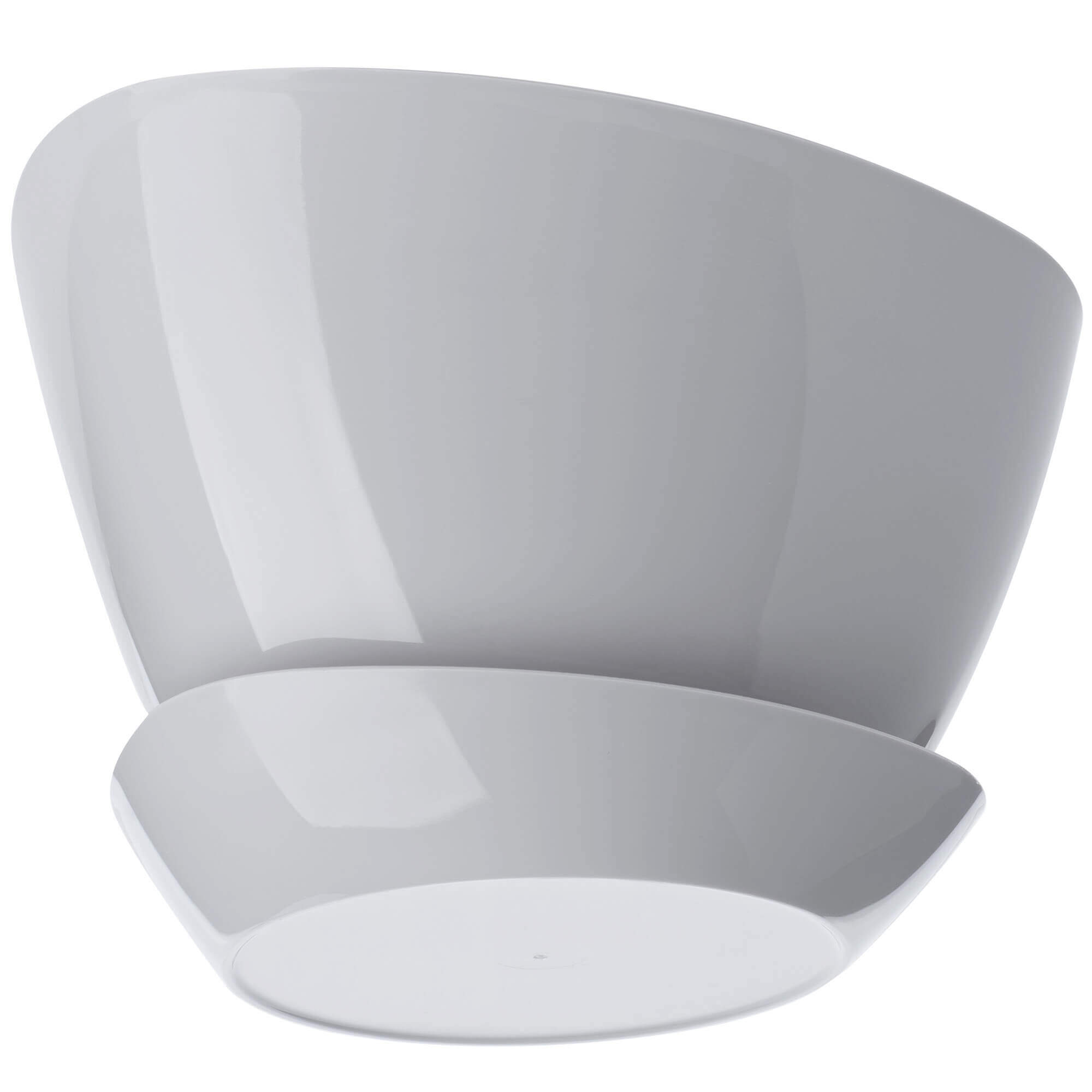 Doniczka trójkątna z podstawką 14 x 10 cm, szara