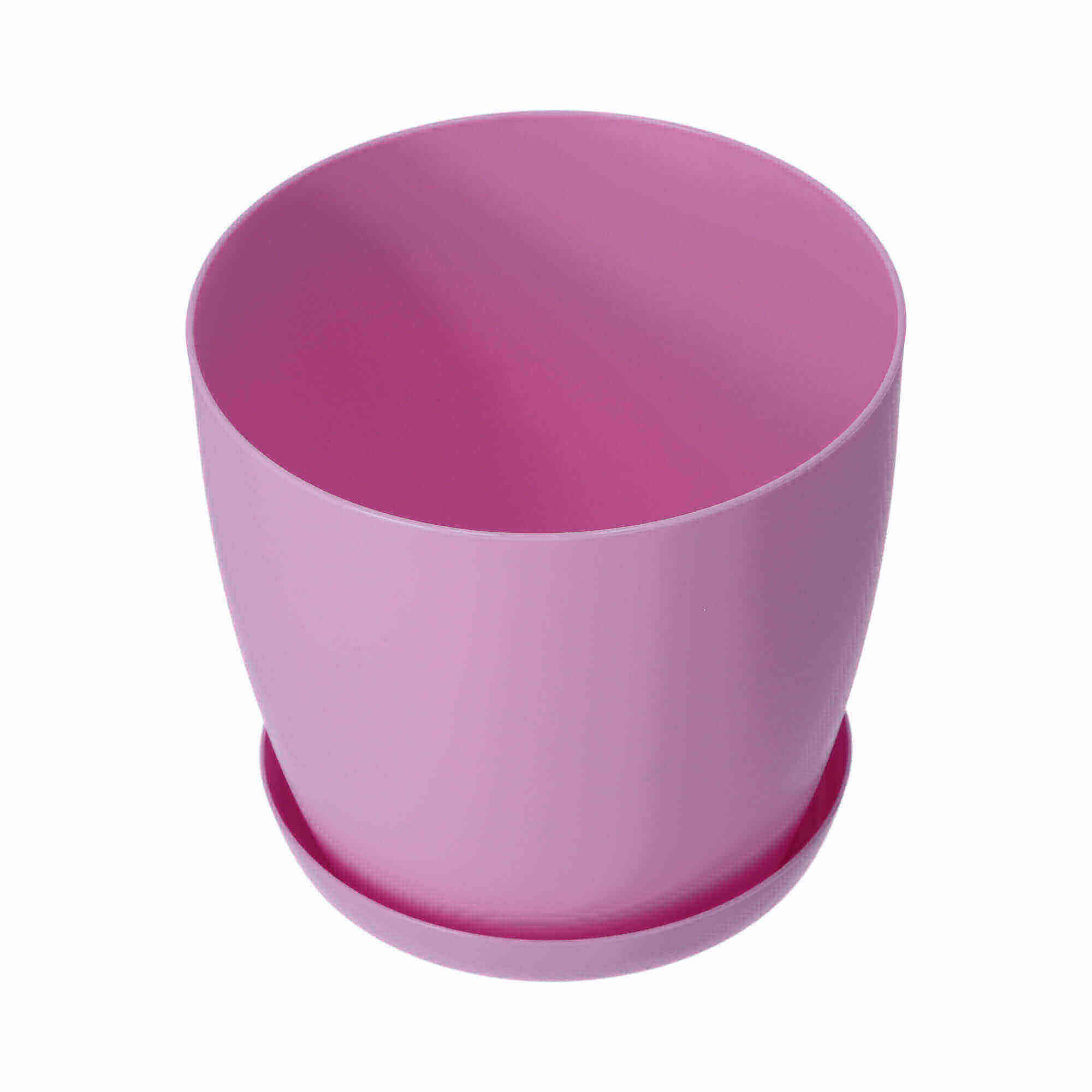 Doniczka Agen z podstawką 18 cm, matowa różowa