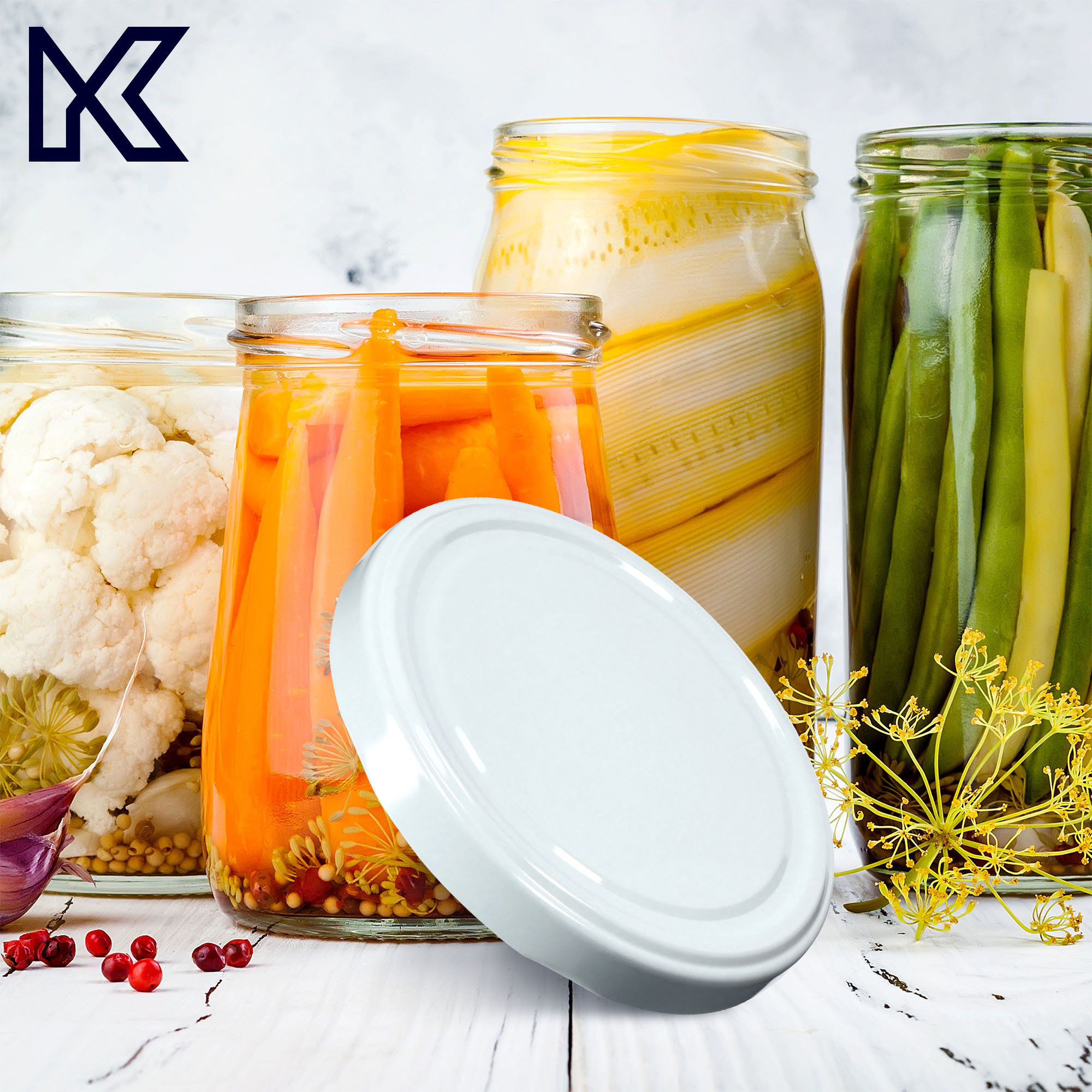 Wieczka do słoików 10szt fi 110 białe