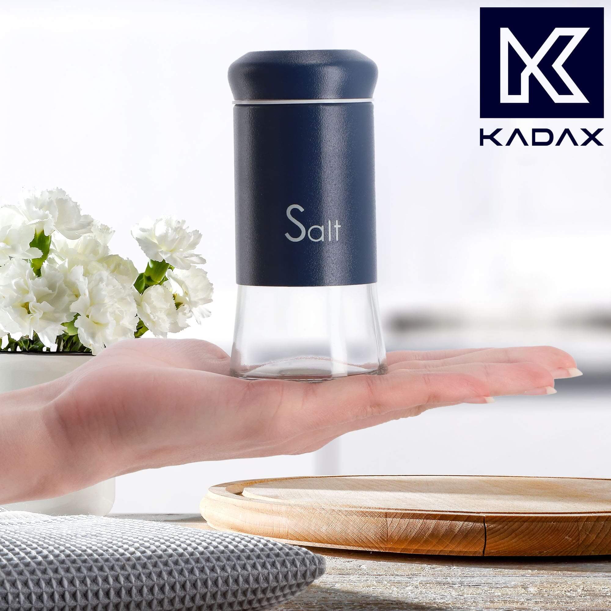 Zestaw przyprawników Alset pieprz + sól, granatowe