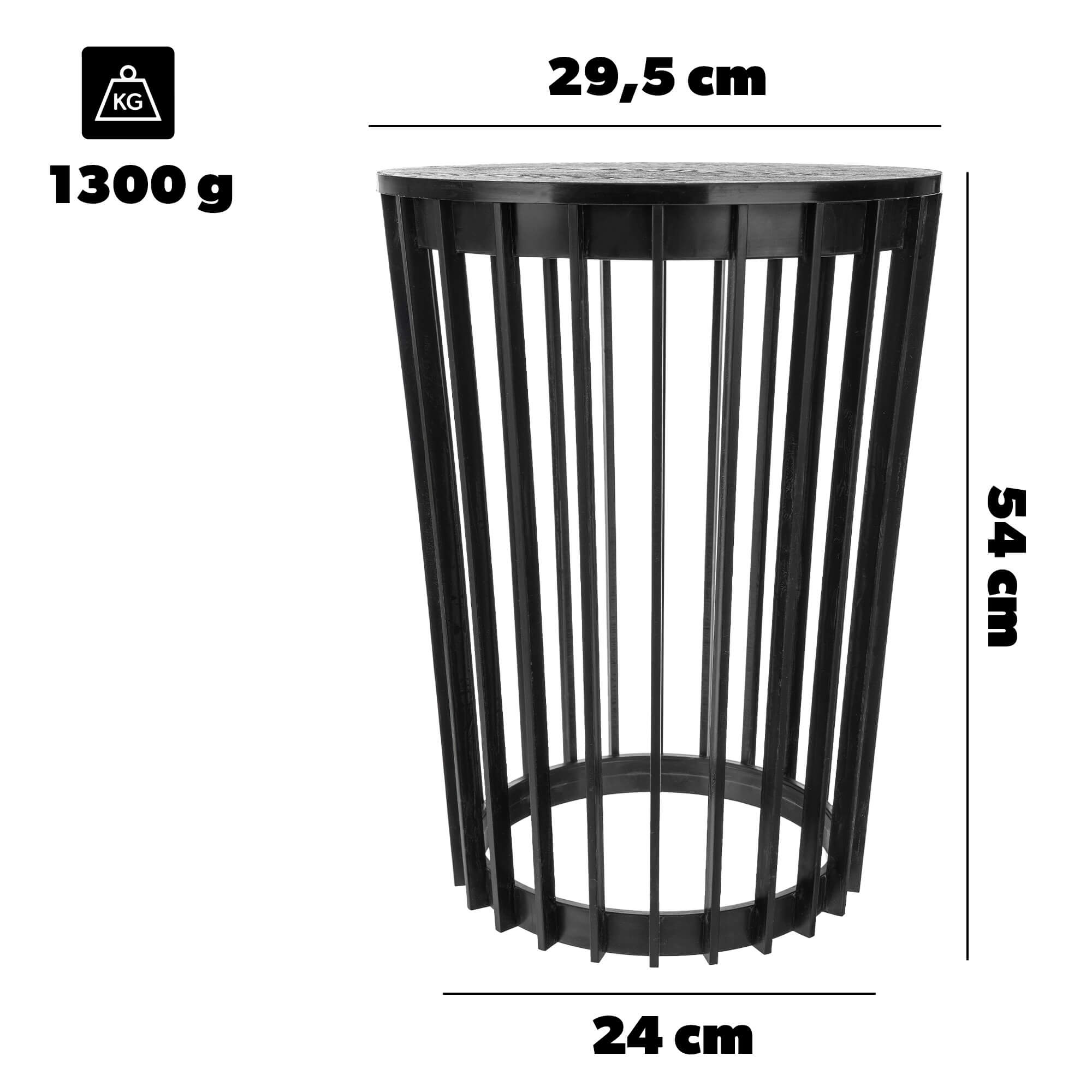 Kwietnik dwustronny Aytre 54 cm czarny + blat czarny