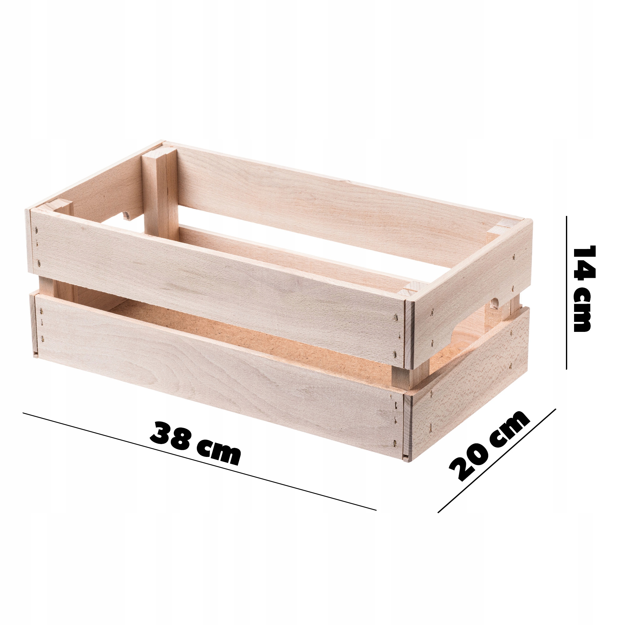 Skrzynka drewniana 14 x 20 cm, naturalna
