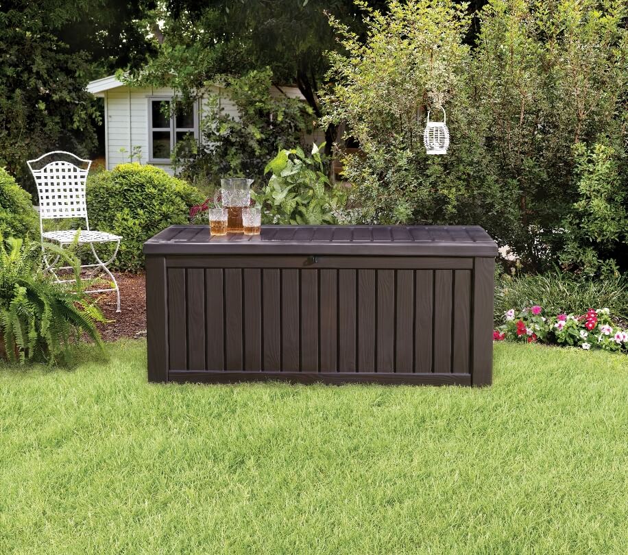 Skrzynia ogrodowa Keter Rockwood Storage Box 570L, brąz