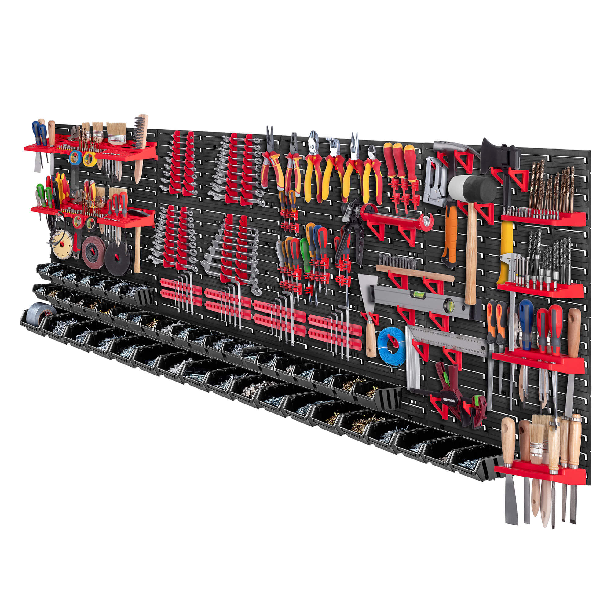 Tablica warsztatowa Lokke 132 elementy 232 x 78 cm, czarna
