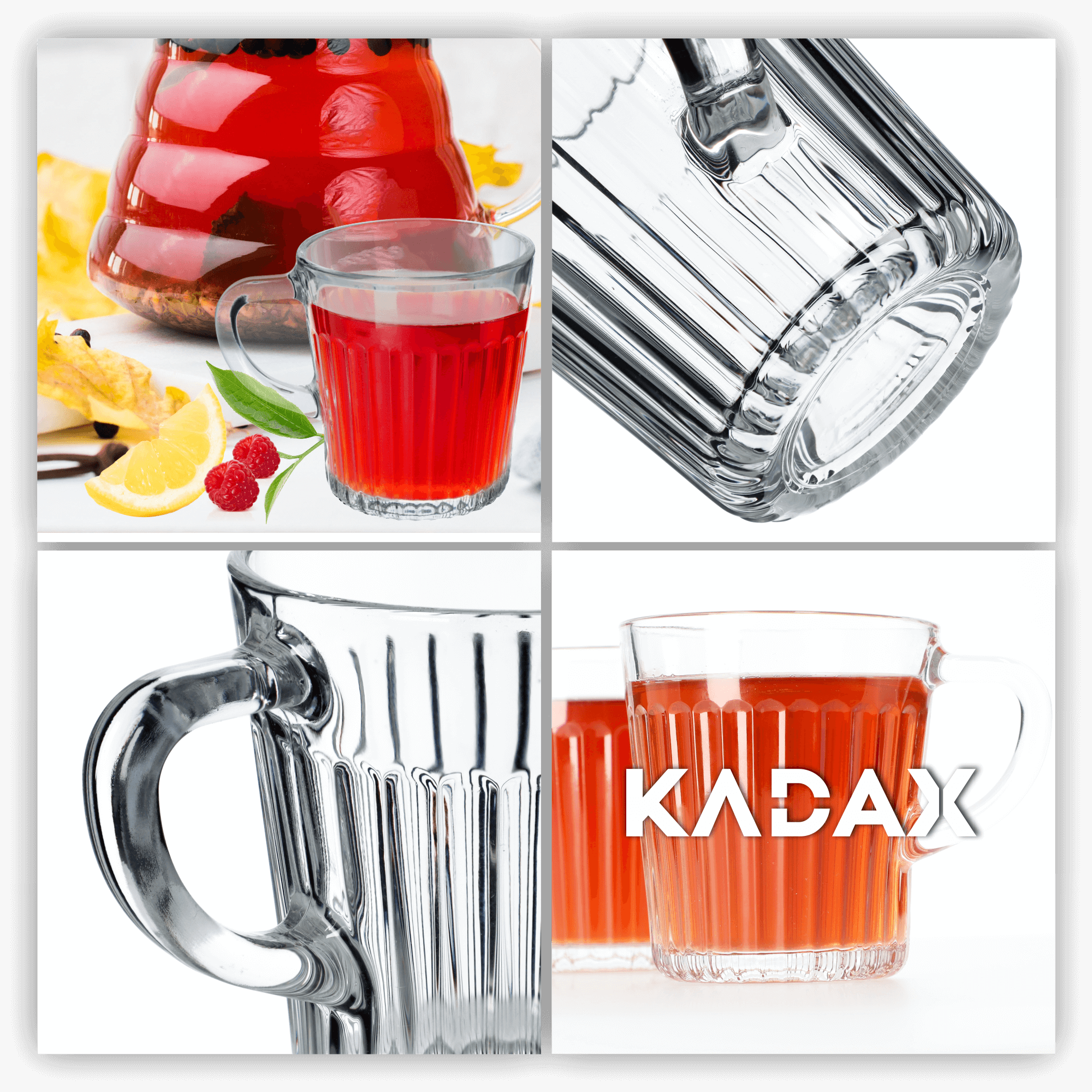 Kubki z uchem do herbaty i kawy Bargano 250 ml, 6 szt.