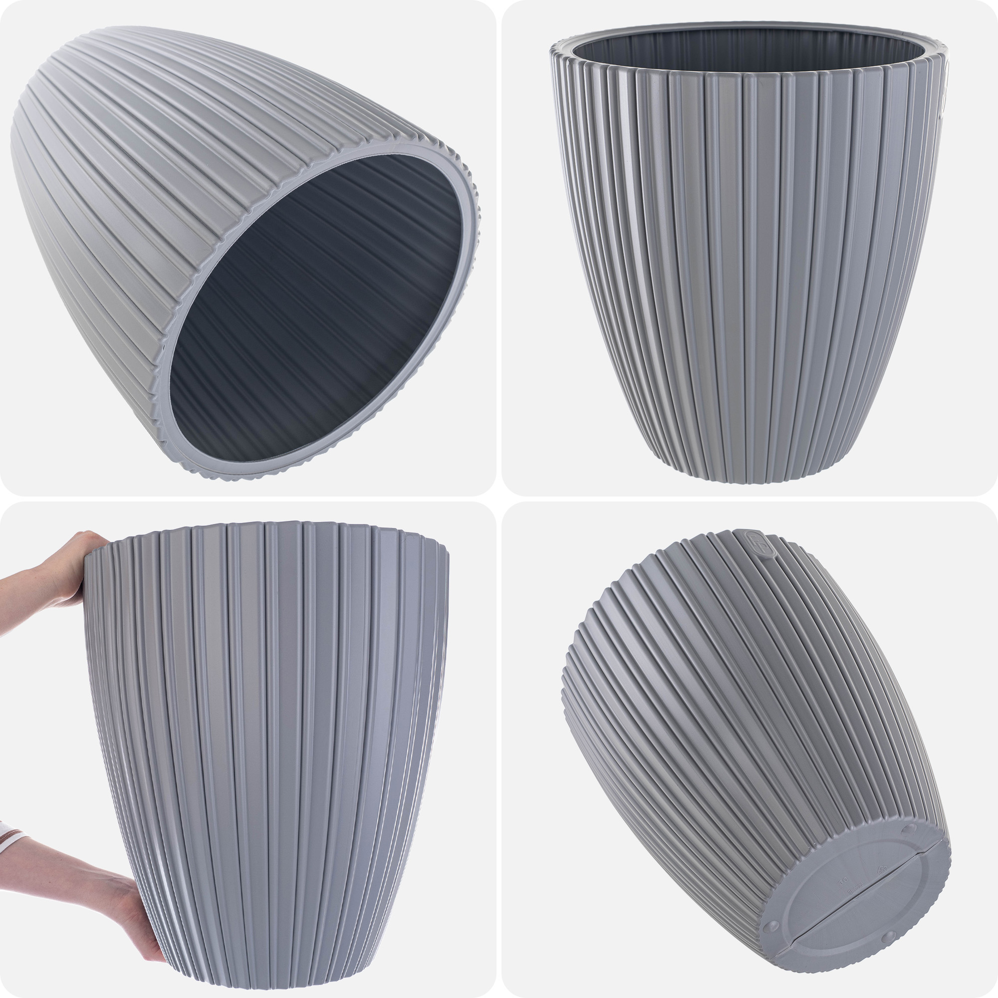 Doniczka na kwiaty Raivael 30 cm platynowa