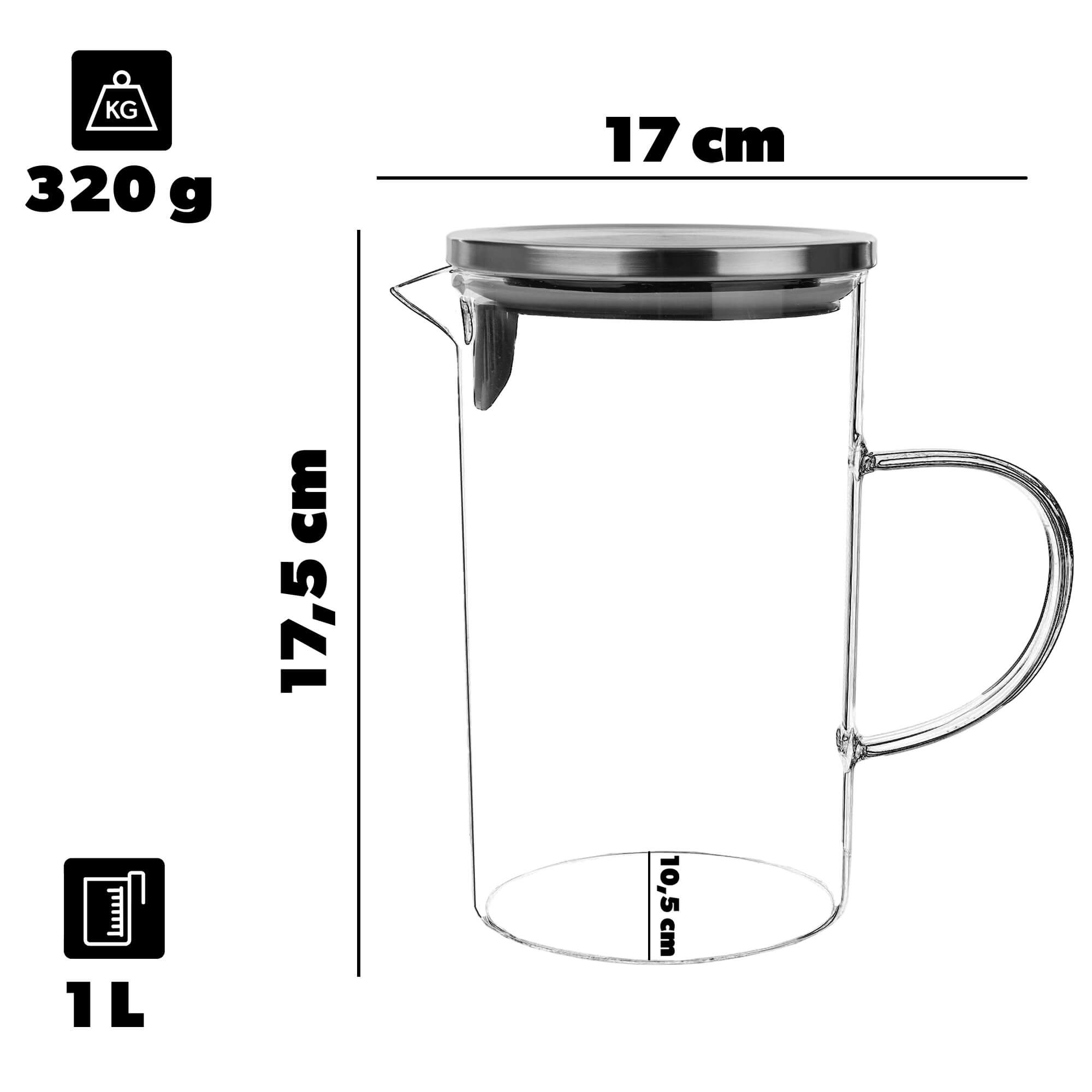 Dzbanek żaroodporny z sitkiem Gova 1L