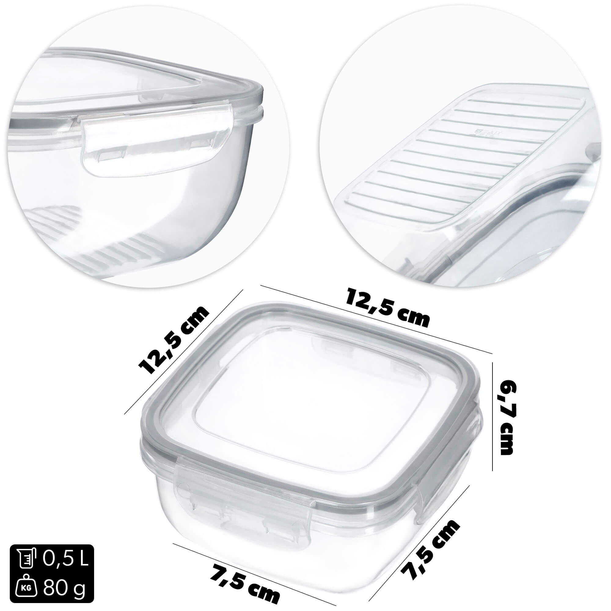 Pojemnik na żywność kwadratowy 0.5L