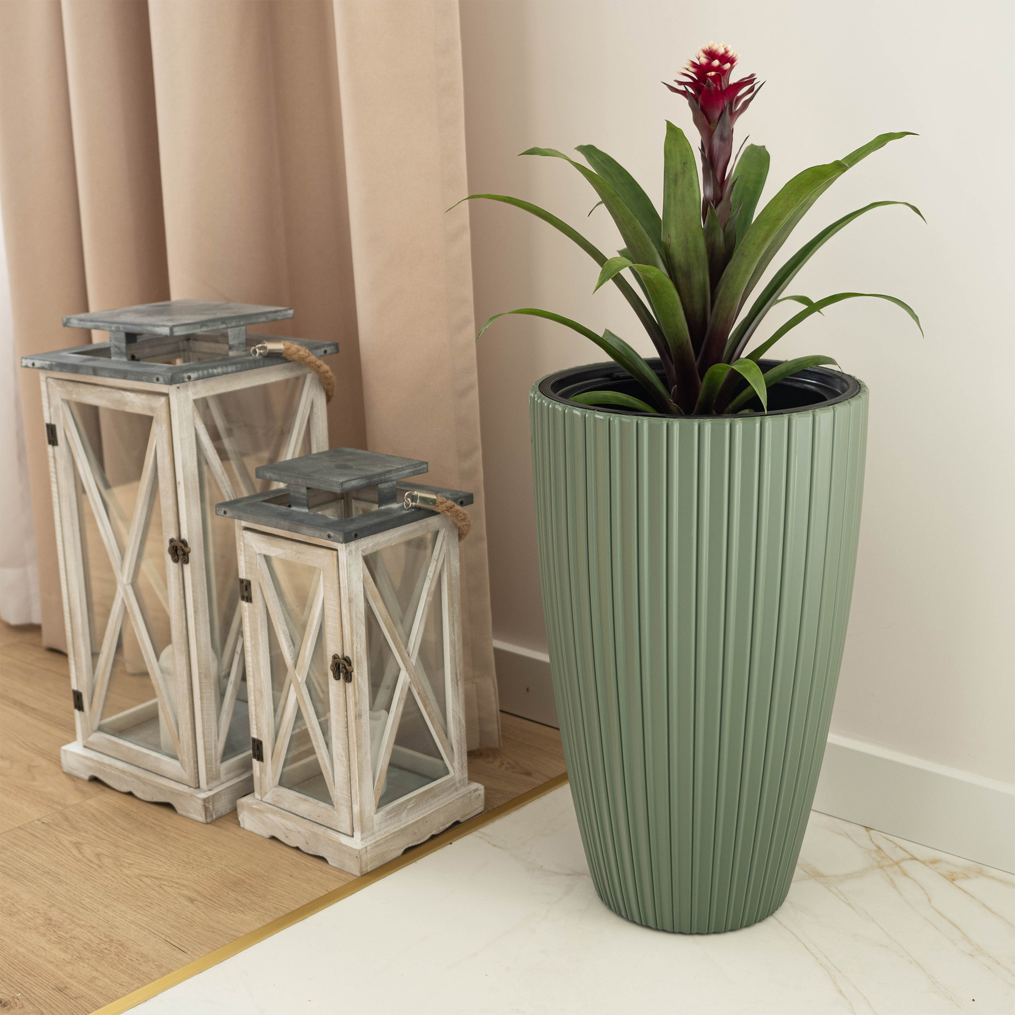 Doniczka z wkładem Lavoye 30cm zielony