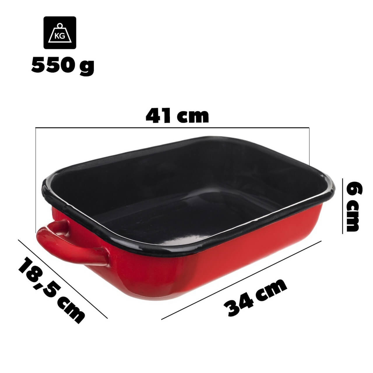 Brytfanna emaliowana Beleo 3.4L czerwona