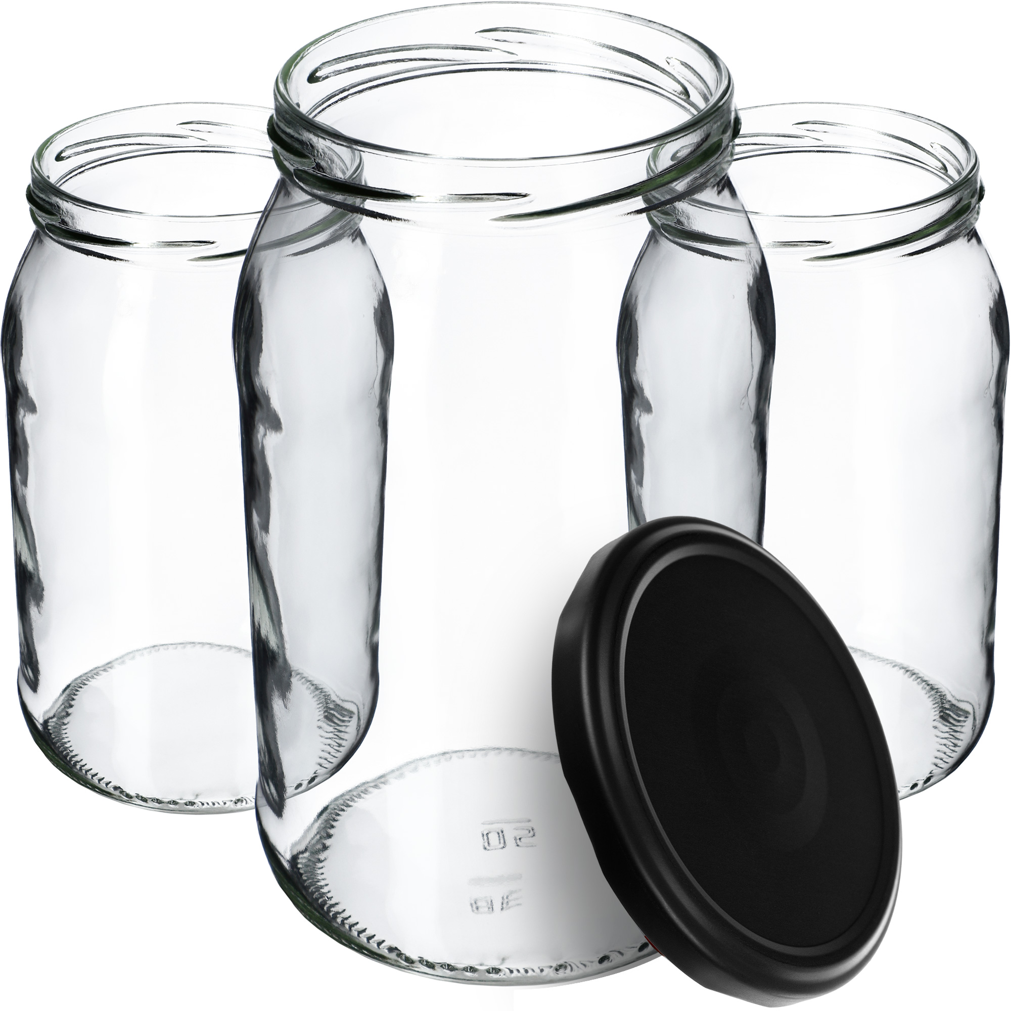 Słoiki na przetwory Simo 900ml 48szt 82mm wieczka "Czarny mat"