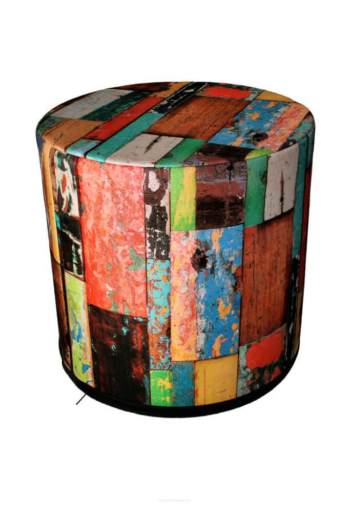 Pufa dekoracyjna Fasano 40 x 40 cm, wielokolorowa
