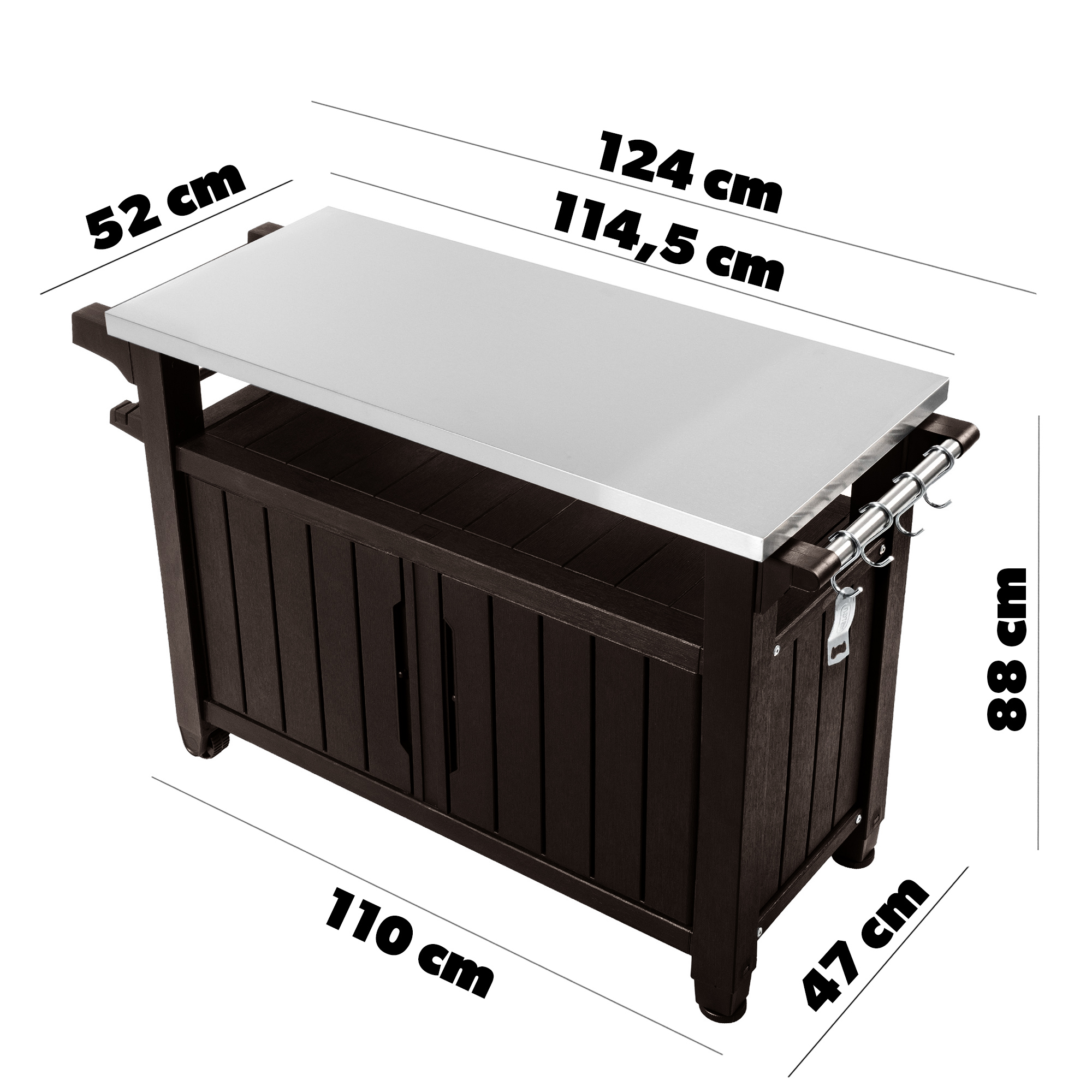 Stół grillowy Keter Unity XL 134 x 88 cm, brąz