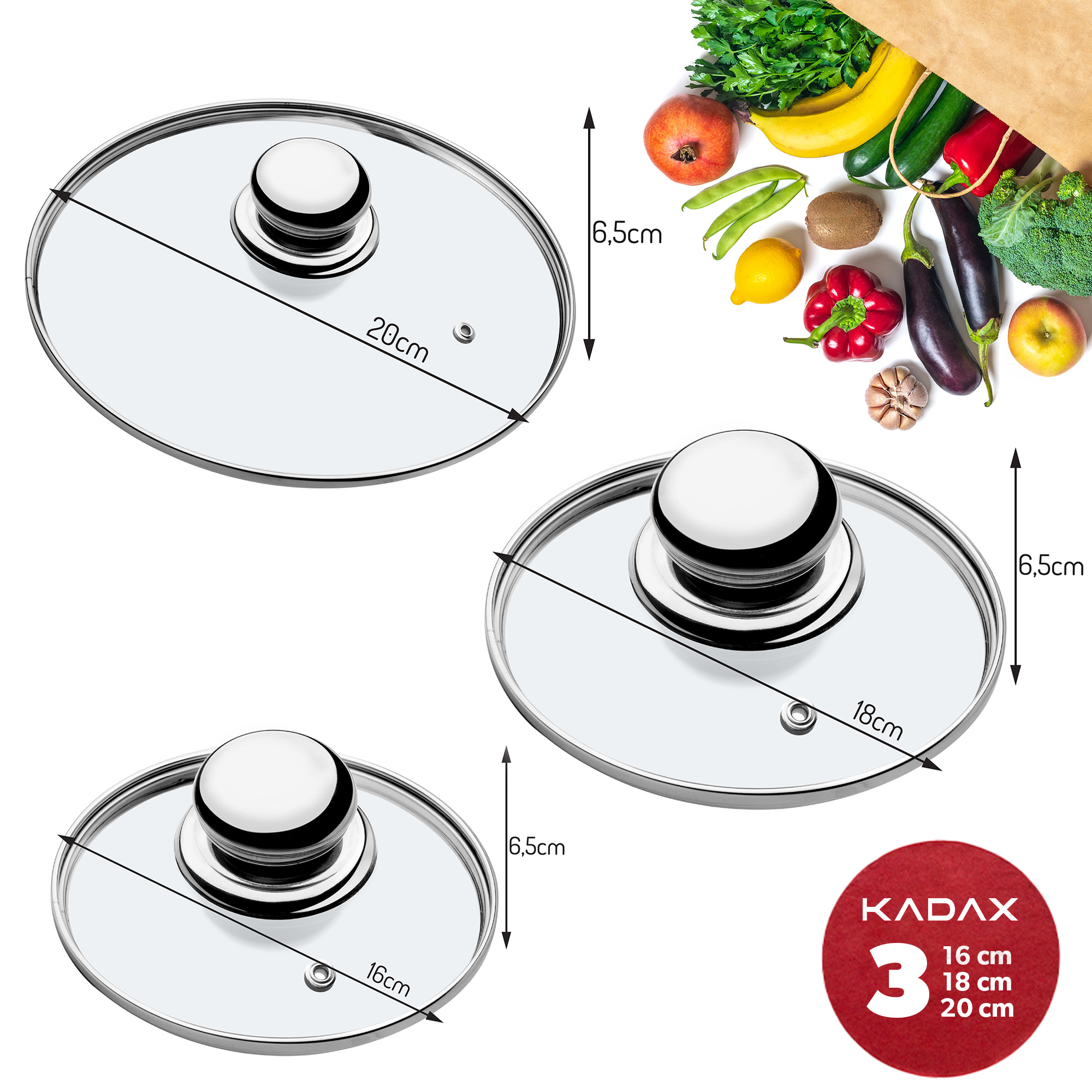 Zestaw pokryw żaroodpornych Vicenza 16,18,20 cm