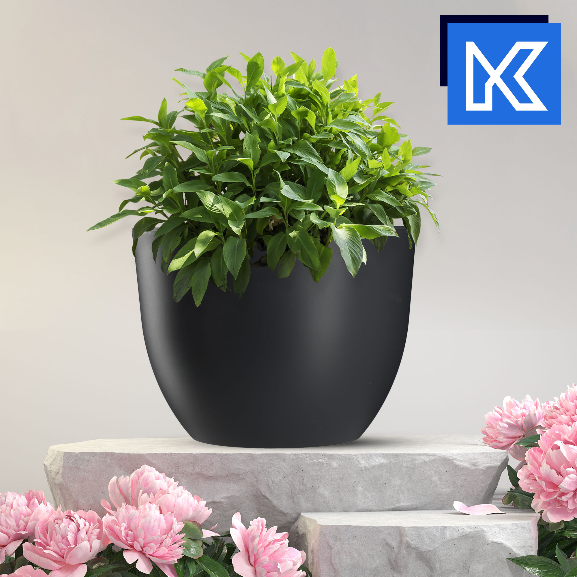 Doniczka okrągła Rafat 35 cm, antracyt