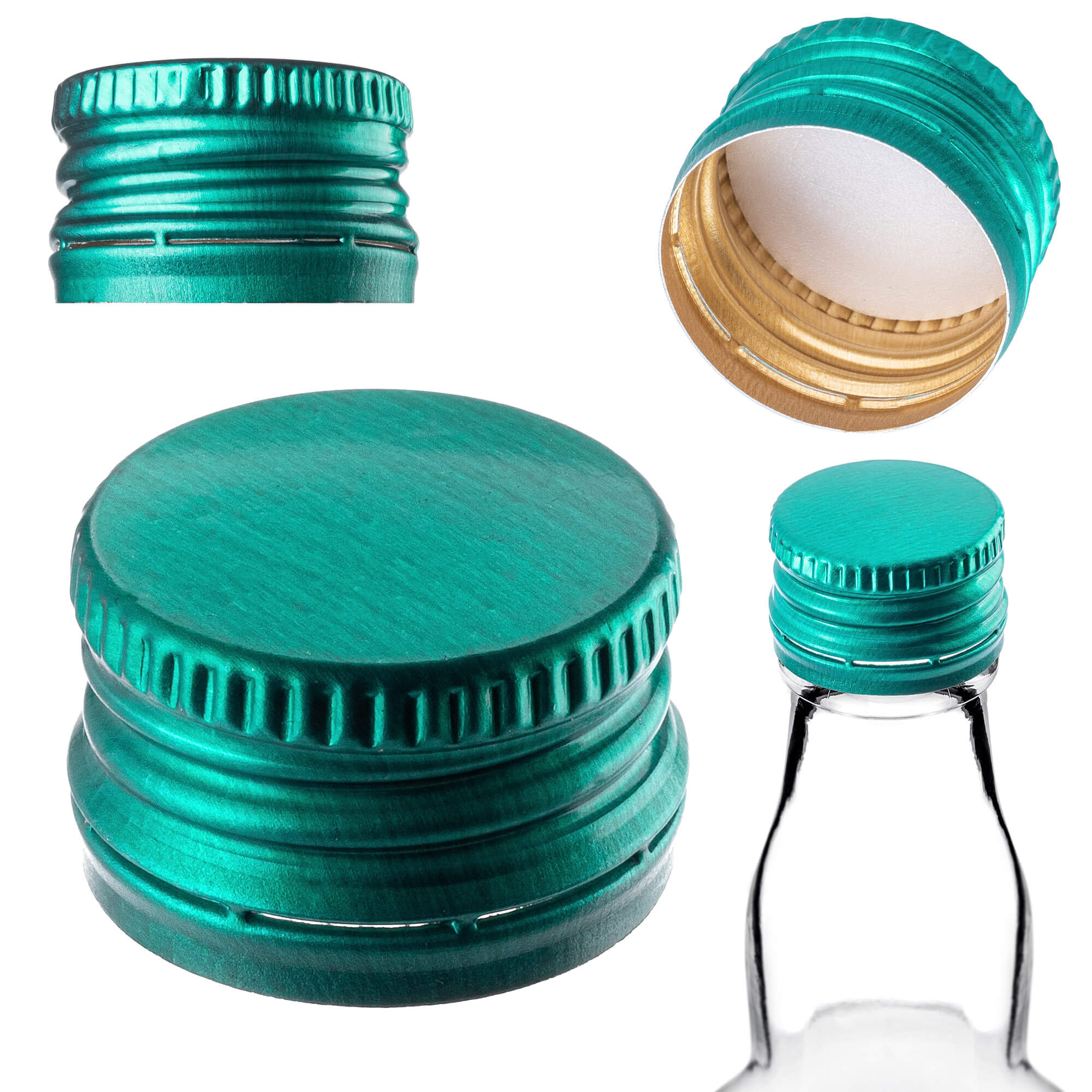 Aluminiowa zakrętka do butelek Annot fi 28mm zielona 10 szt.