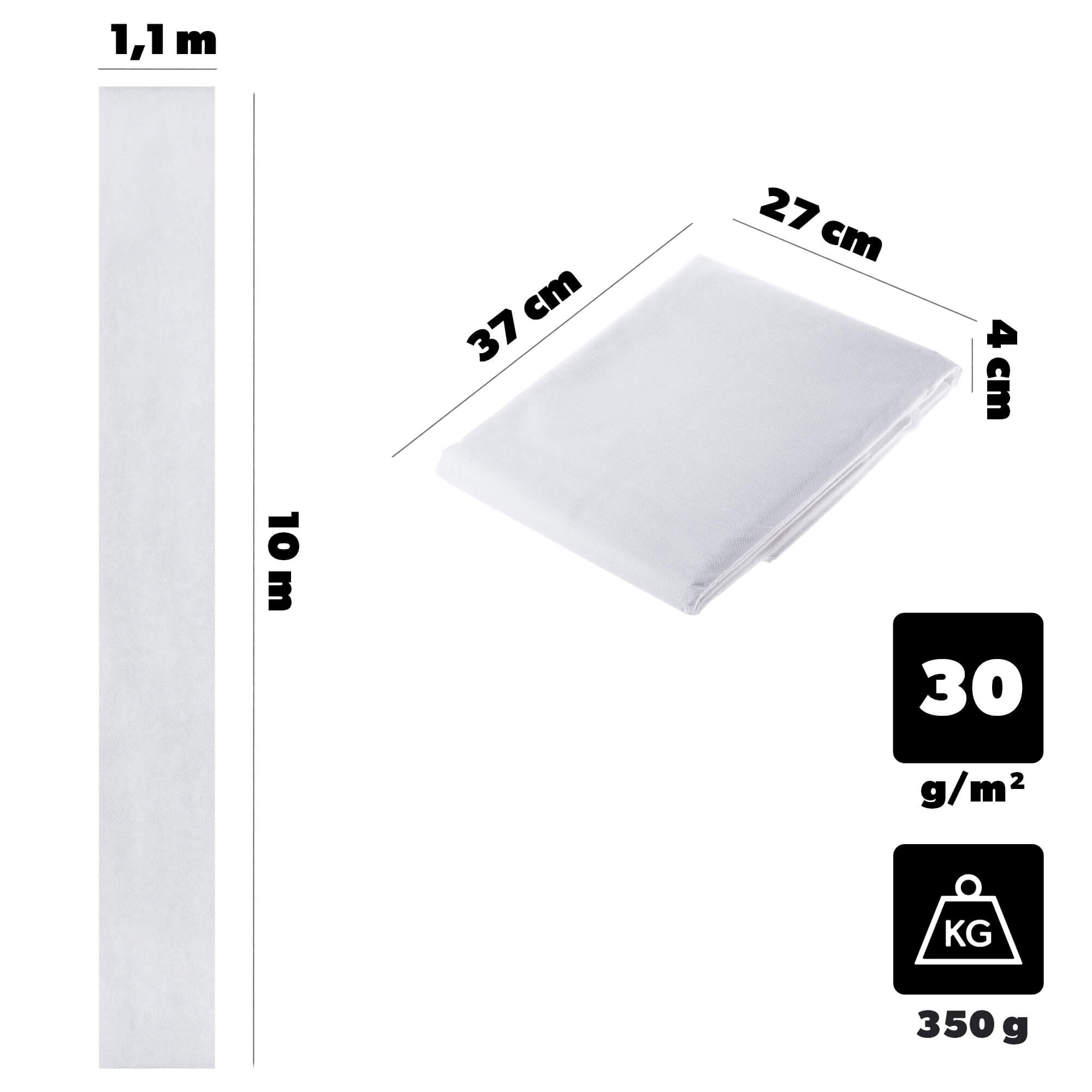 Agrowłóknina ogrodowa Cravant zimowa 1.1 x 10 m 30 g/m² biała