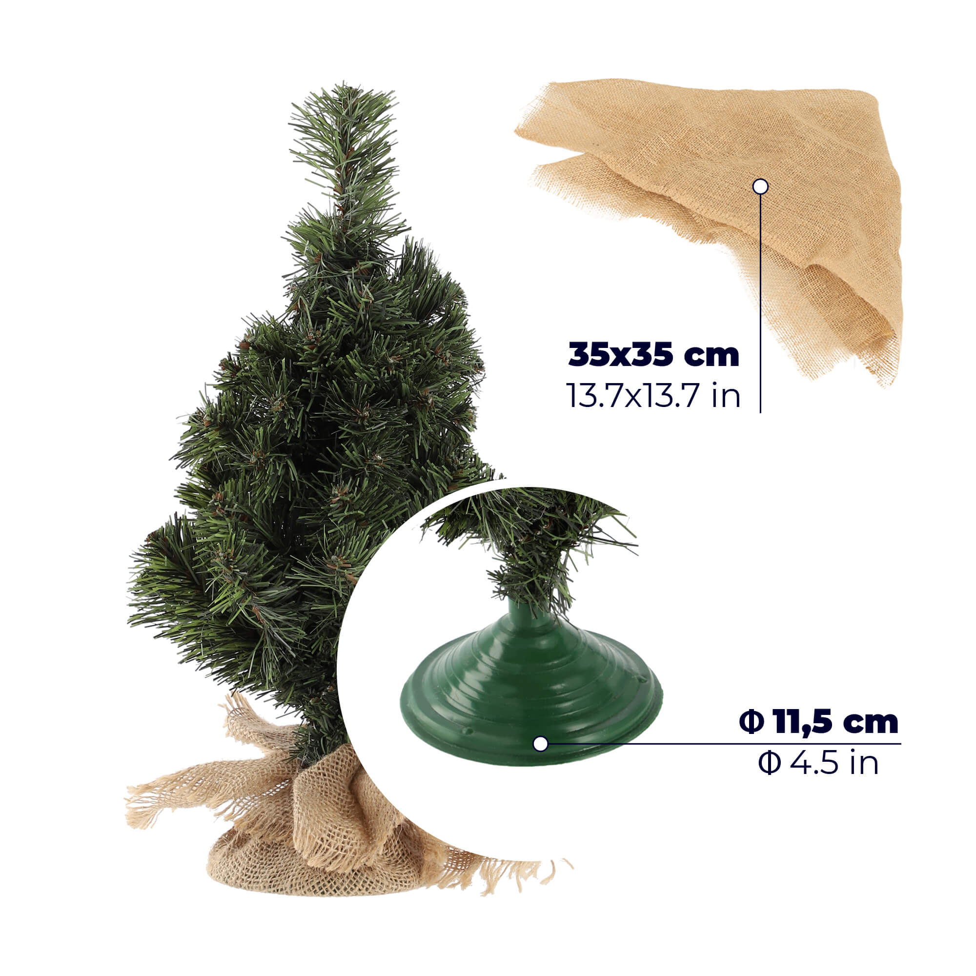 Choinka sztuczna ozdobna w jucie 40 cm