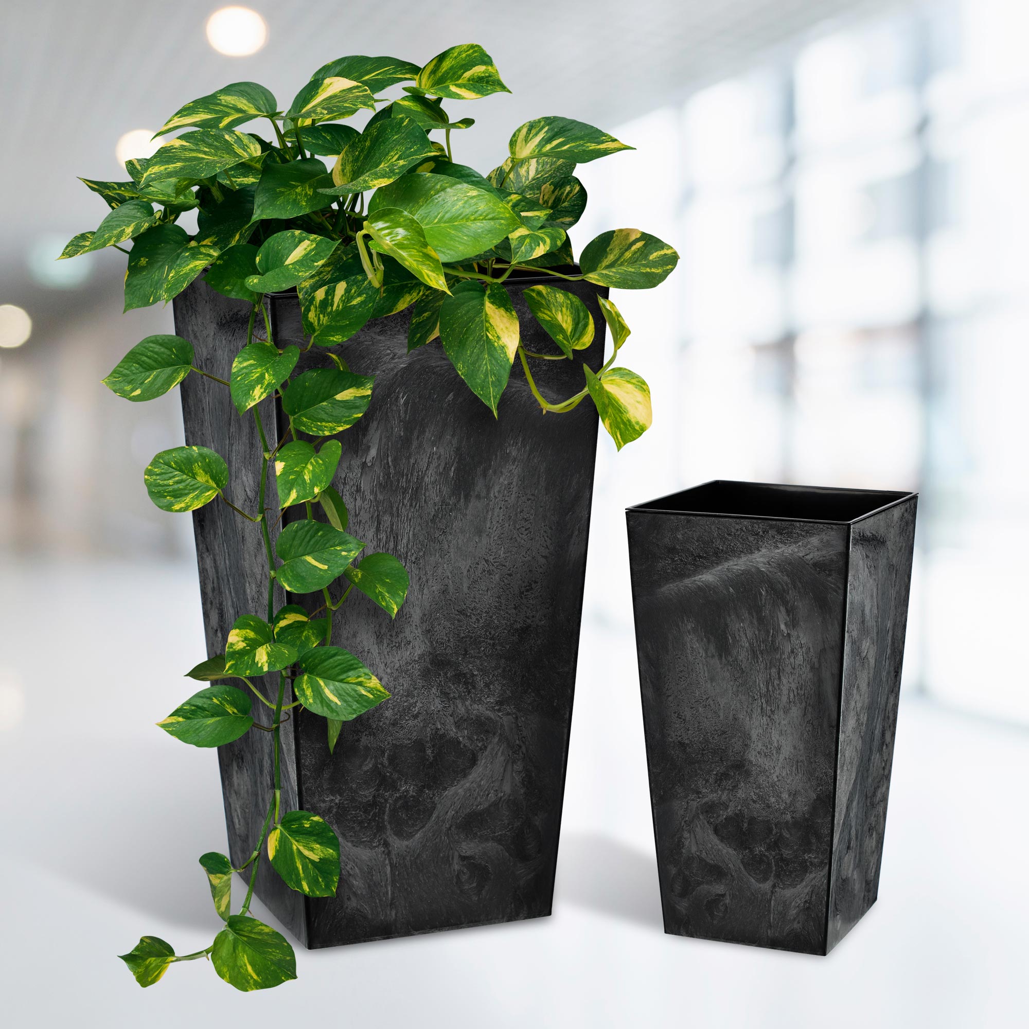 Donica ogrodowa Pesaro 30cm czarny beton