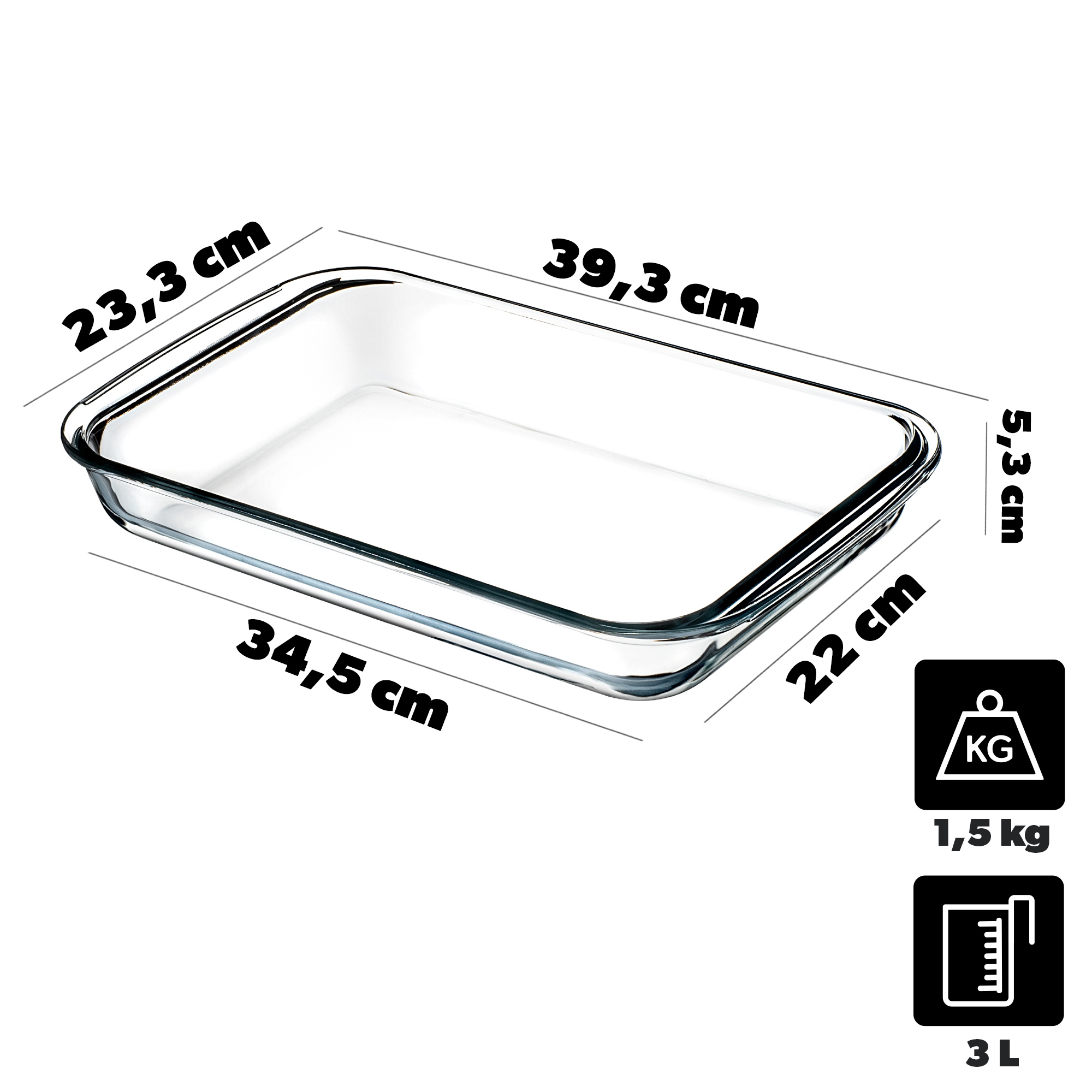 Prostokątne naczynie żaroodporne Crest 3L