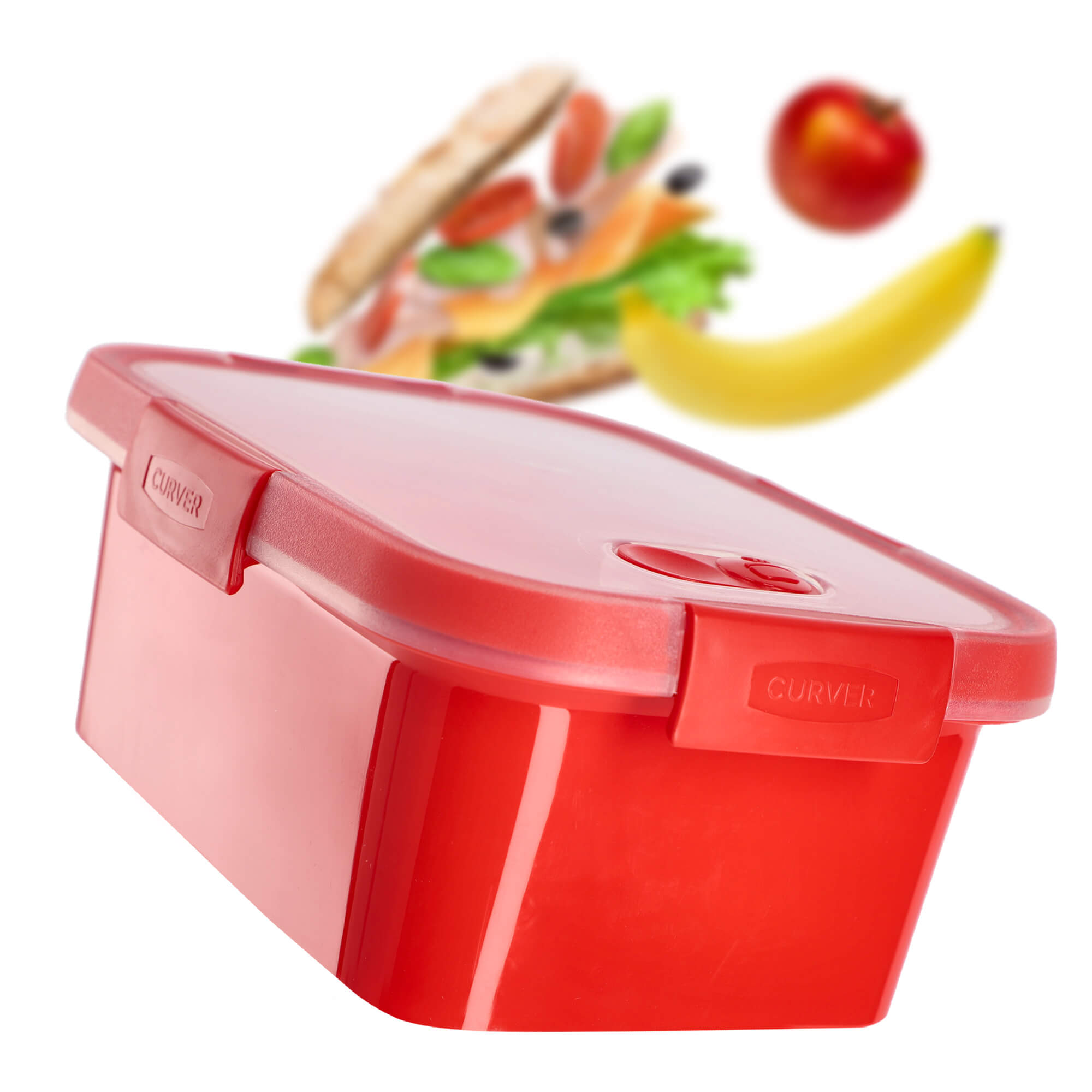 Prostokątny pojemnik na żywność Curver Steamer 1.2L czerwony
