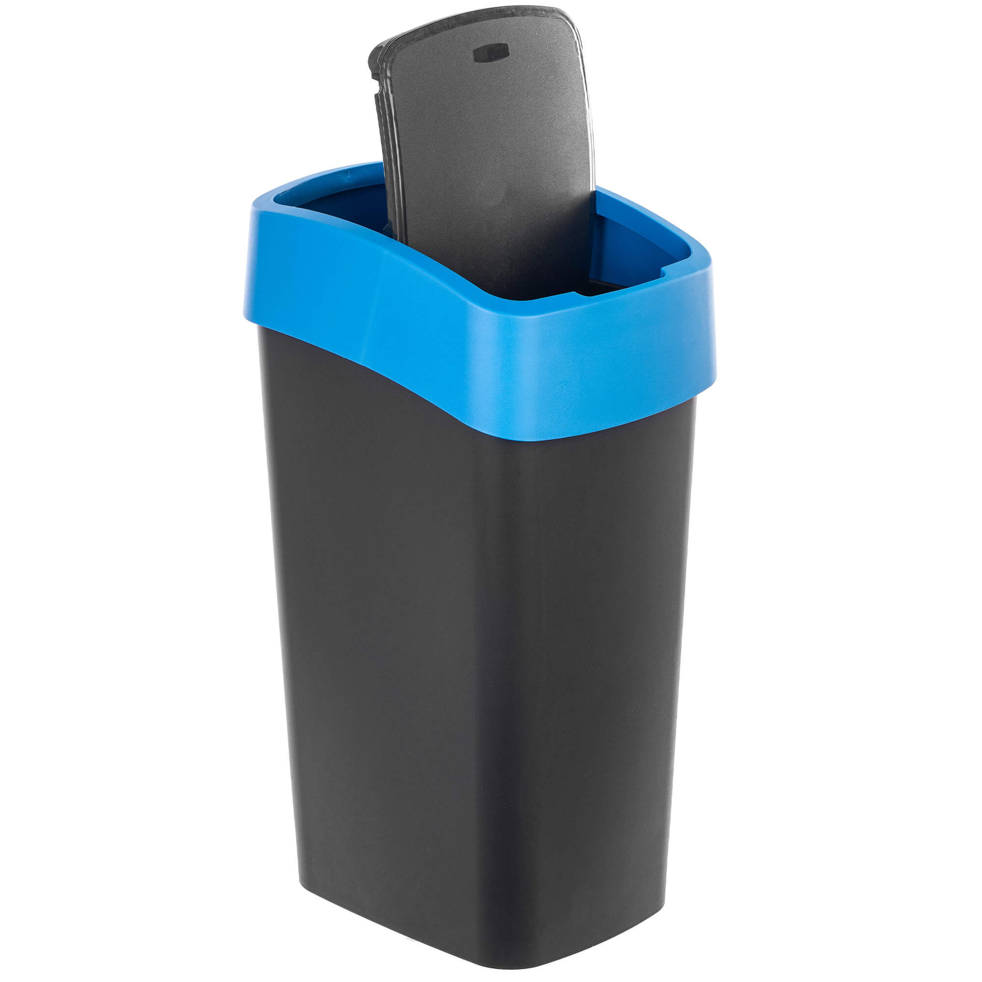 Kosz na śmieci Curver Flip Bin 45L czarno-niebieski
