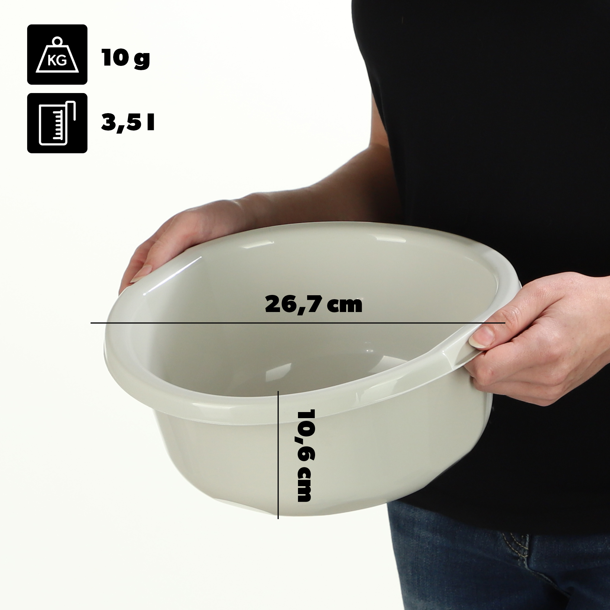 Miska łazienkowa z uszami Lari 3.5L biała